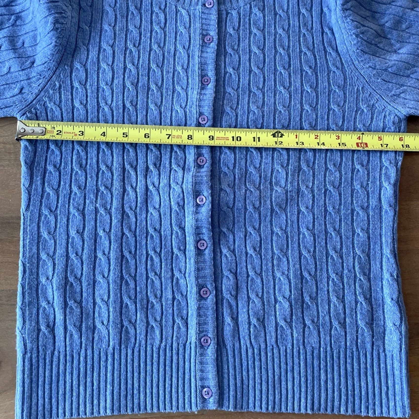 Vintage VINTAGE LL Bean Lambswool Blue Cardigan Sweater Womens Small Cable Knit Granny 90s Size S / US 4 / IT 40 - 5 Thumbnail