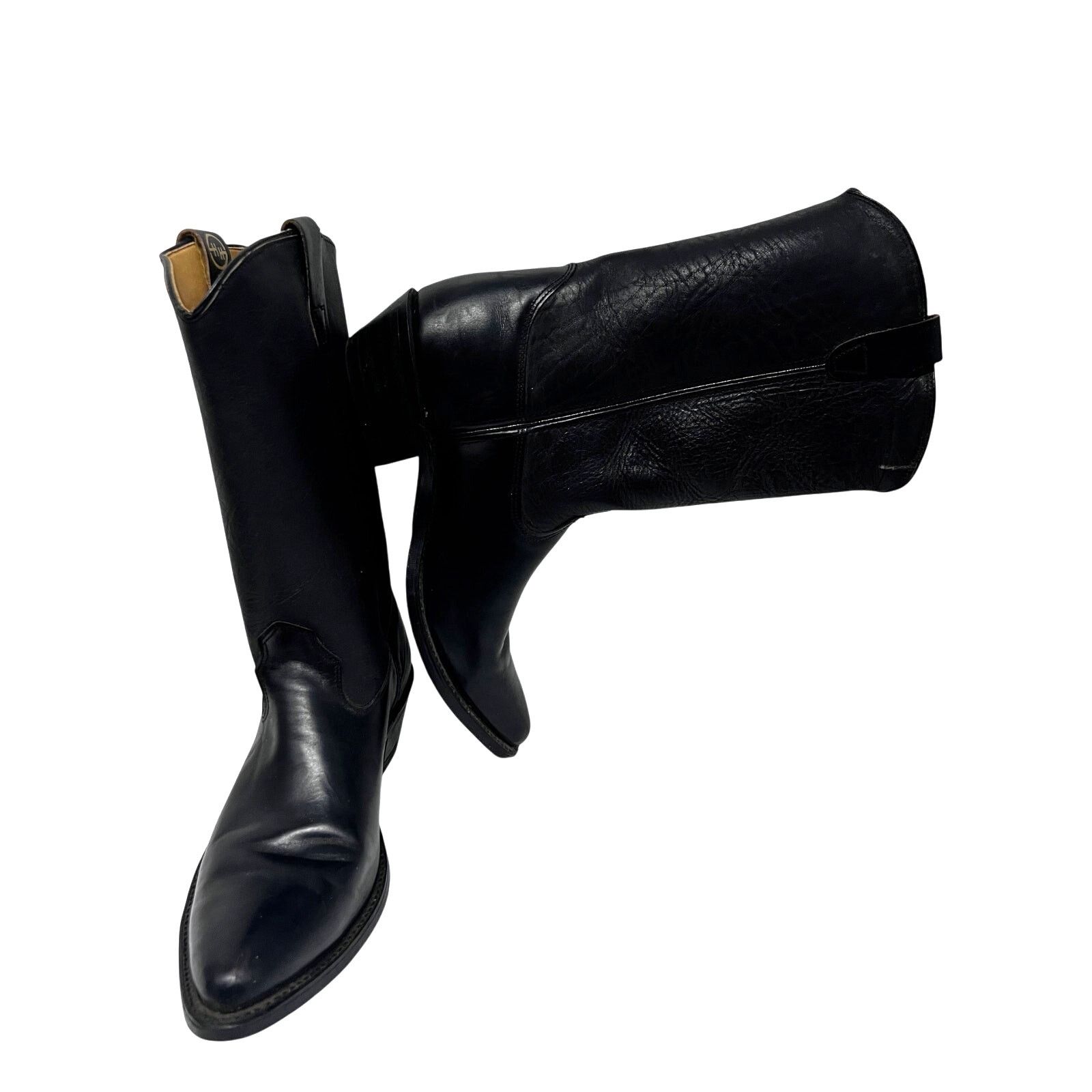 Vintage Sonora Double H West Black Leather Western Cowboy Boots 11D Size US 11 / EU 44 - 5 Thumbnail