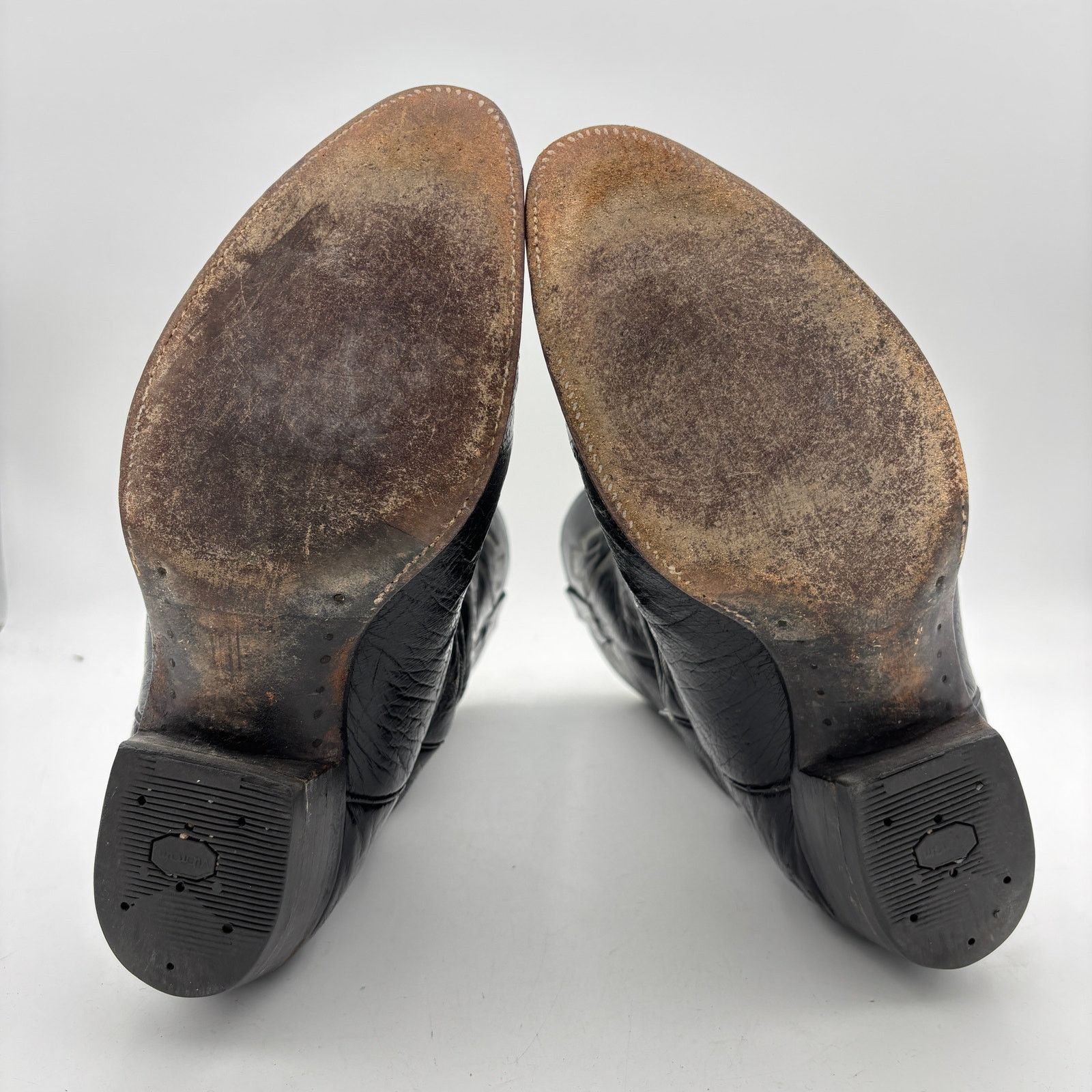 Justin Boots Vintage 80s J. Chisholm Ostrich Cowboy Boots Men 10 D Size US 10 / EU 43 - 7 Thumbnail