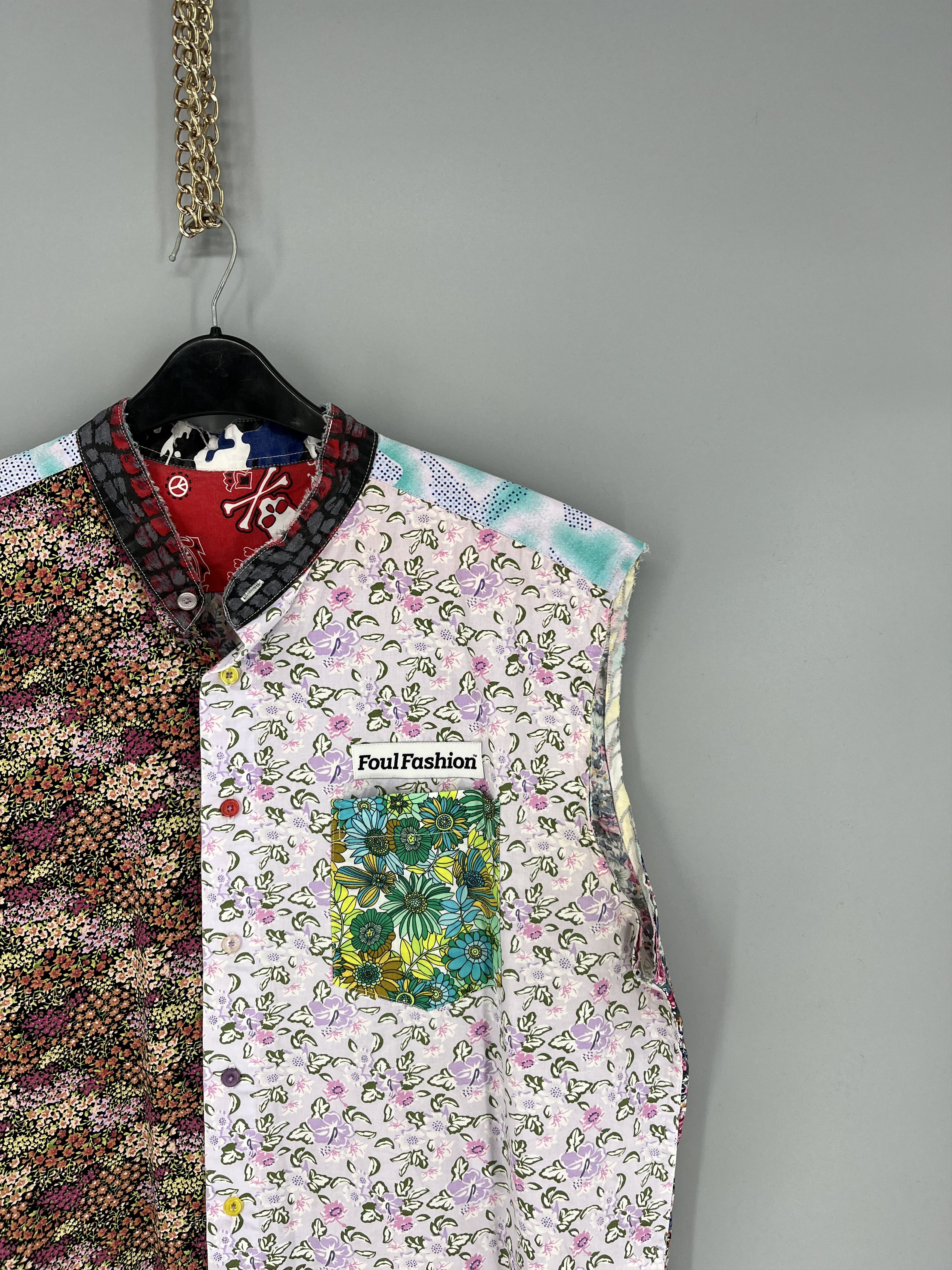 Other Vintage Y2K Japanese Brand Foul Fashion Patchwork Shirt Size US XXL / EU 58 / 5 - 2 Thumbnail