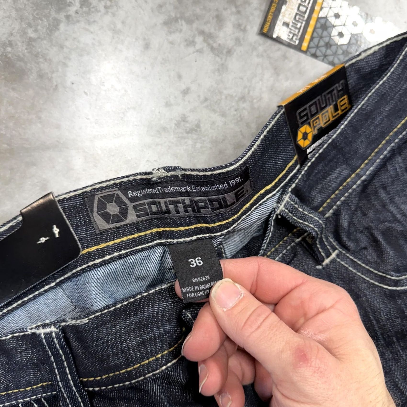 Southpole Southpole Jeans Mens 36x34 Blue Rinse Indigo Slim Straight Denim Pants Size US 36 / EU 52 - 5 Thumbnail