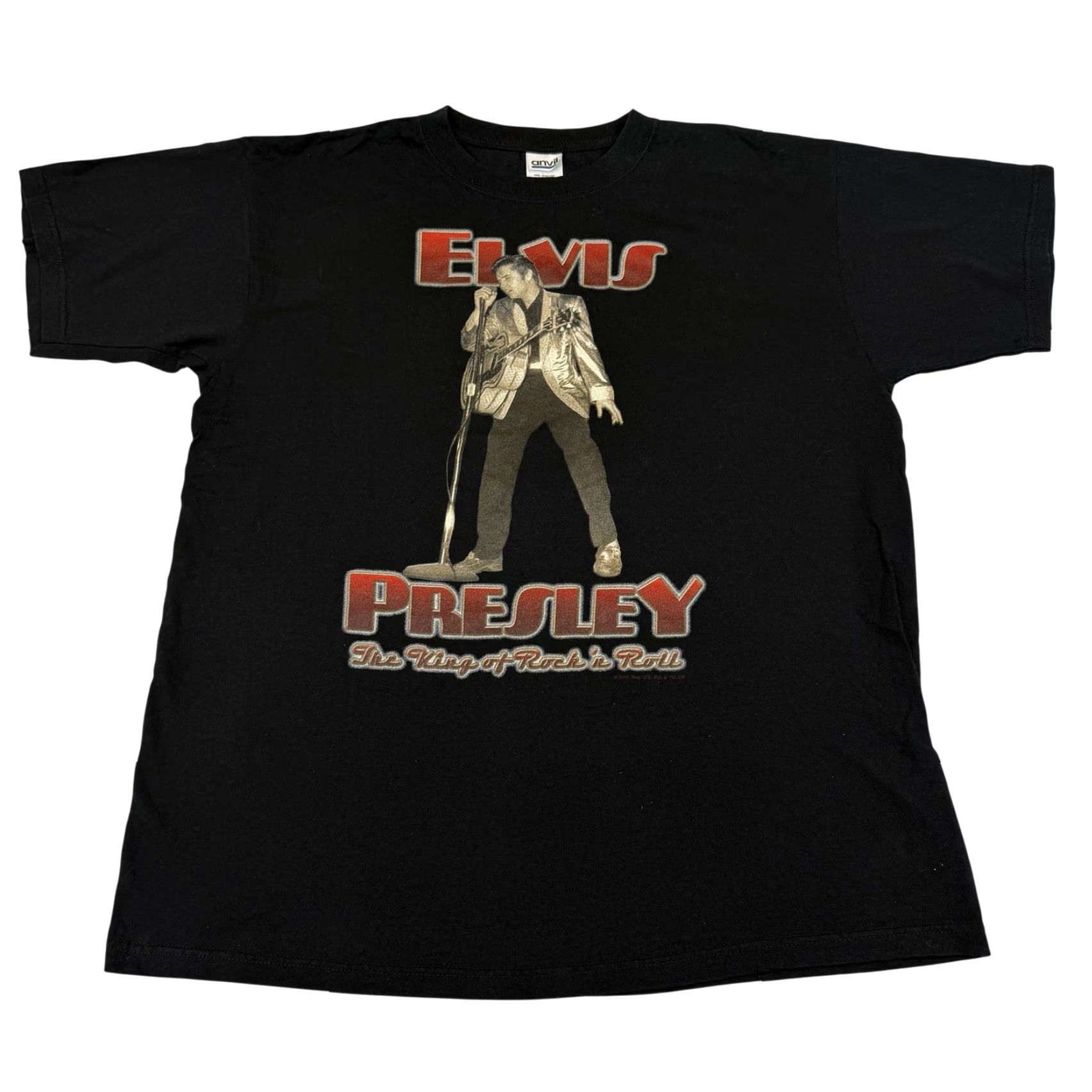 Anvil Elvis Presley Shirt Mens L Black King Of Rock N Roll Graphic Tee Anvil Size US L / EU 52-54 / 3 - 2 Thumbnail