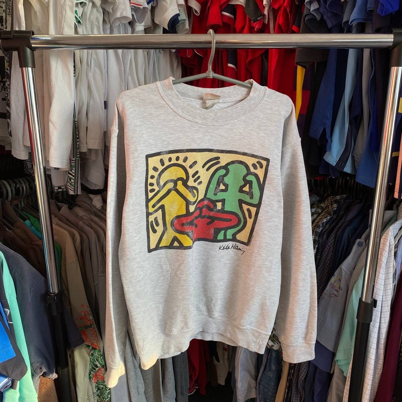 Designer × Keith Haring × Vintage Vintage Keith Haring Big Logo 90’s designer rare sweatshirt Size US M / EU 48-50 / 2 - 1 Thumbnail
