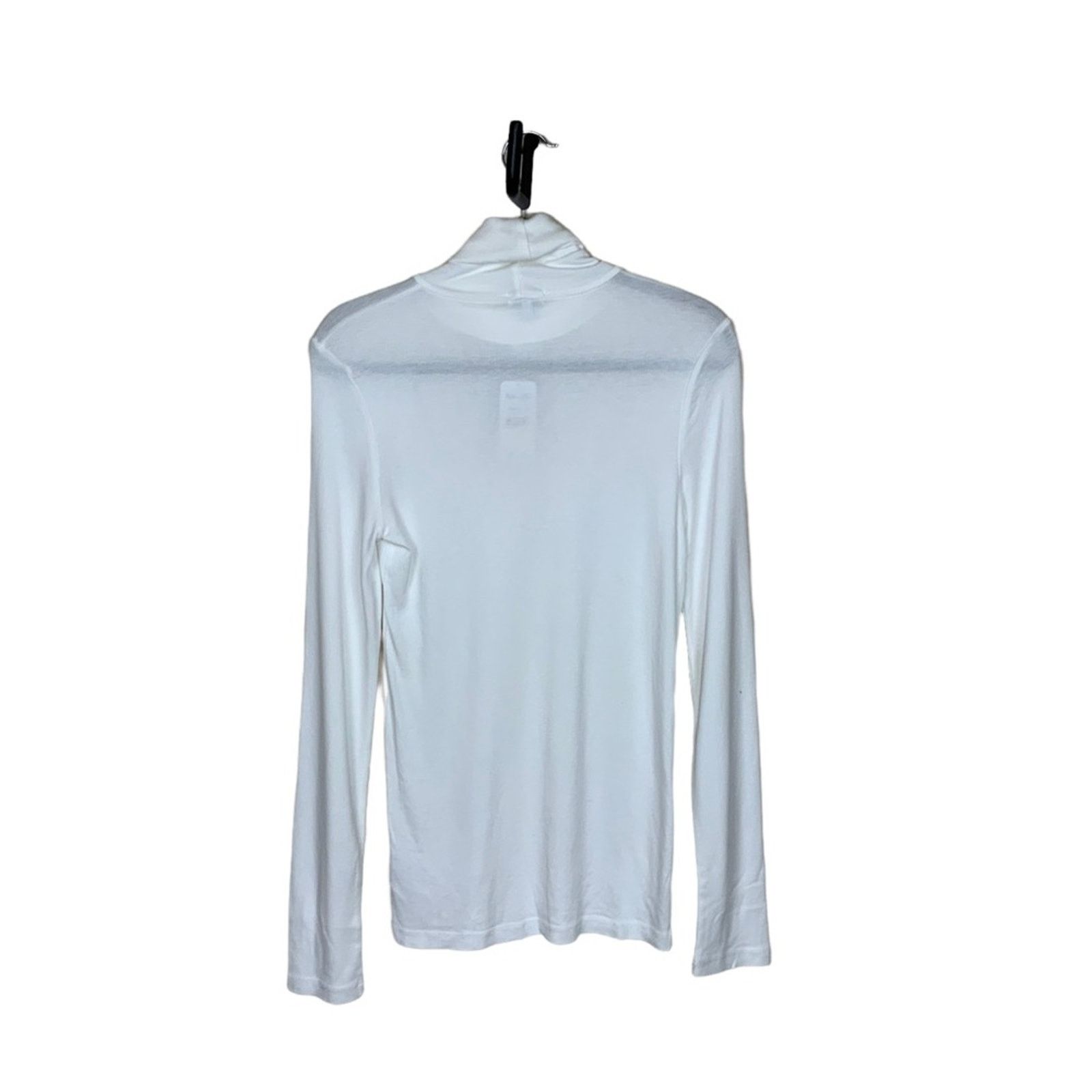 Splendid Splendid Long Sleeve Modal Supima Cotton Turtleneck White L Size L / US 10 / IT 46 - 3 Thumbnail