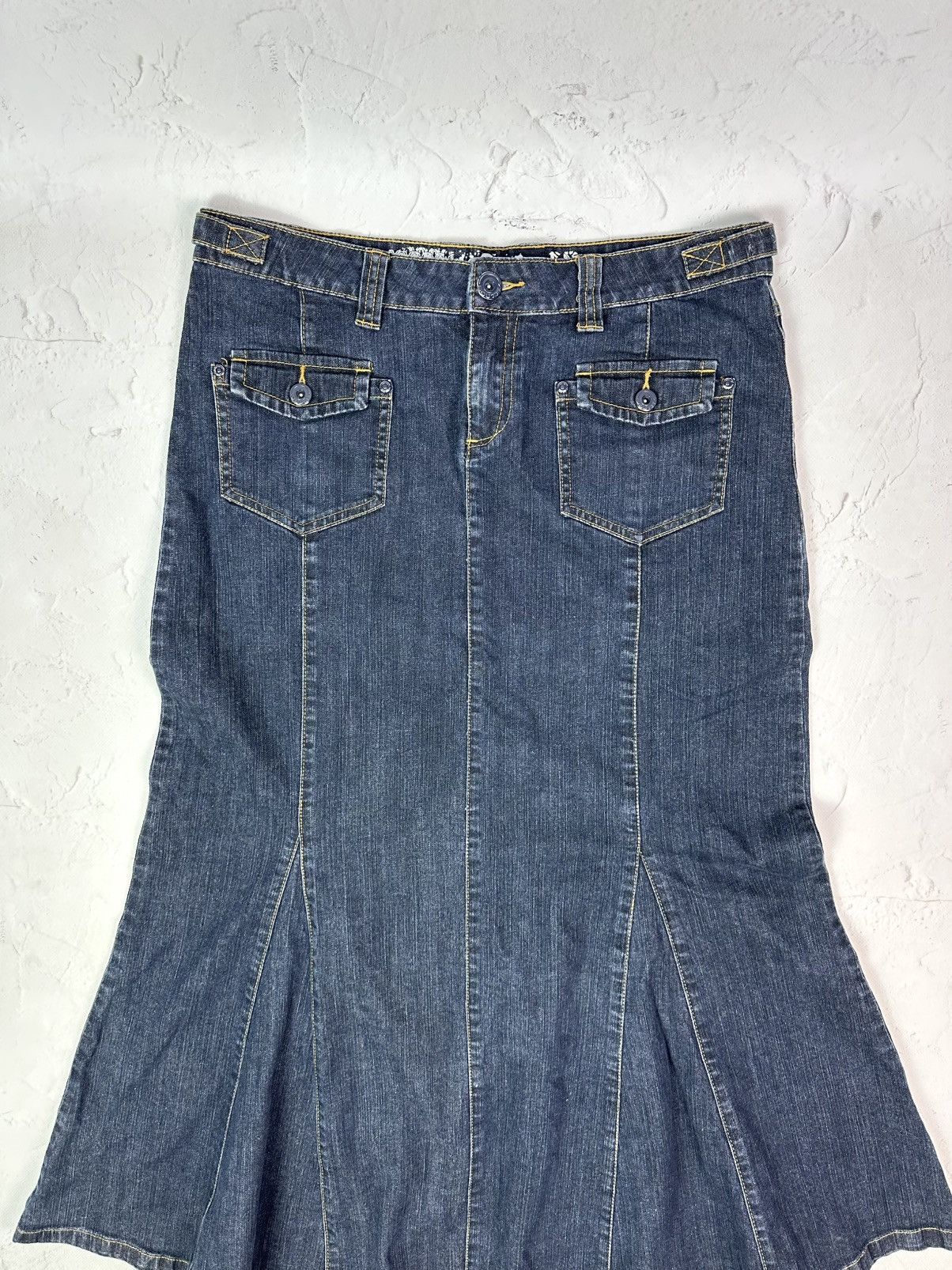 Beauty Beast × If Six Was Nine × Vintage Vintage Multi-pocket Blue Denim Long Skirt Size 32" / US 10 / IT 46 - 2 Thumbnail