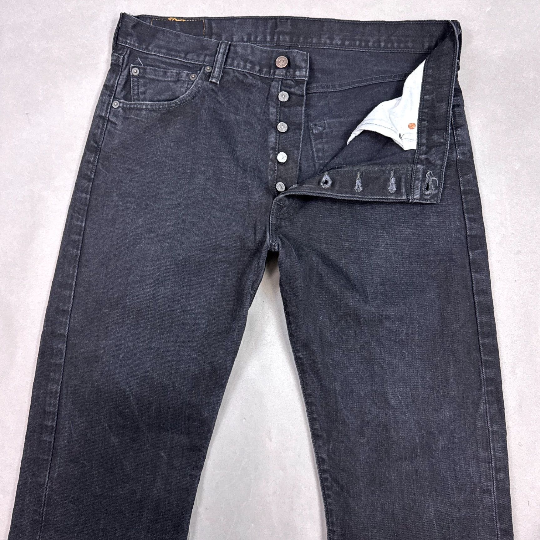 Levi's Levi's 501 Jeans Mens 36x34 Black Denim Button Fly Straight Work Chore Classic 5-Pocket Denim Pants Mens Size US 36 / EU 52 - 2 Thumbnail