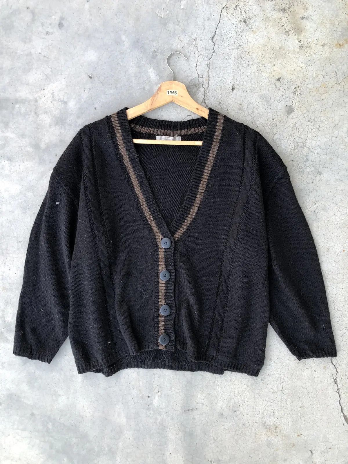 Vintage Vintage Knitware Cardigan Sweater Plain Design Size US L / EU 52-54 / 3 - 1 Thumbnail