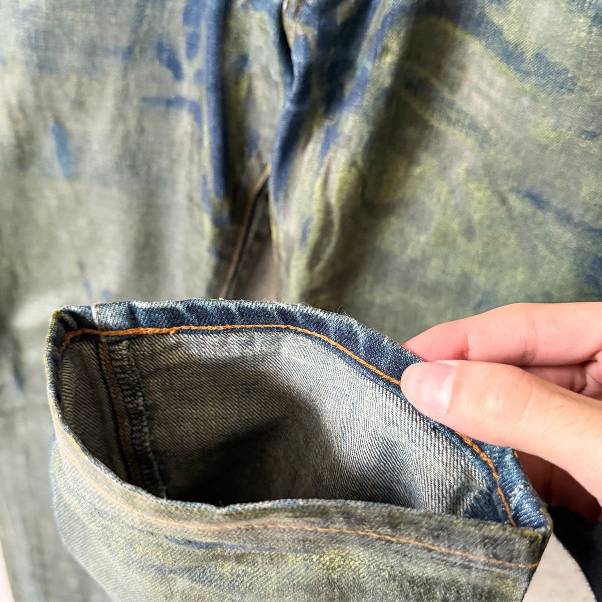 Dior Dior Homme Hedi Era AW03 “Luster” RUNWAY MIJ Green Wax Denim Size US 33 - 12 Thumbnail