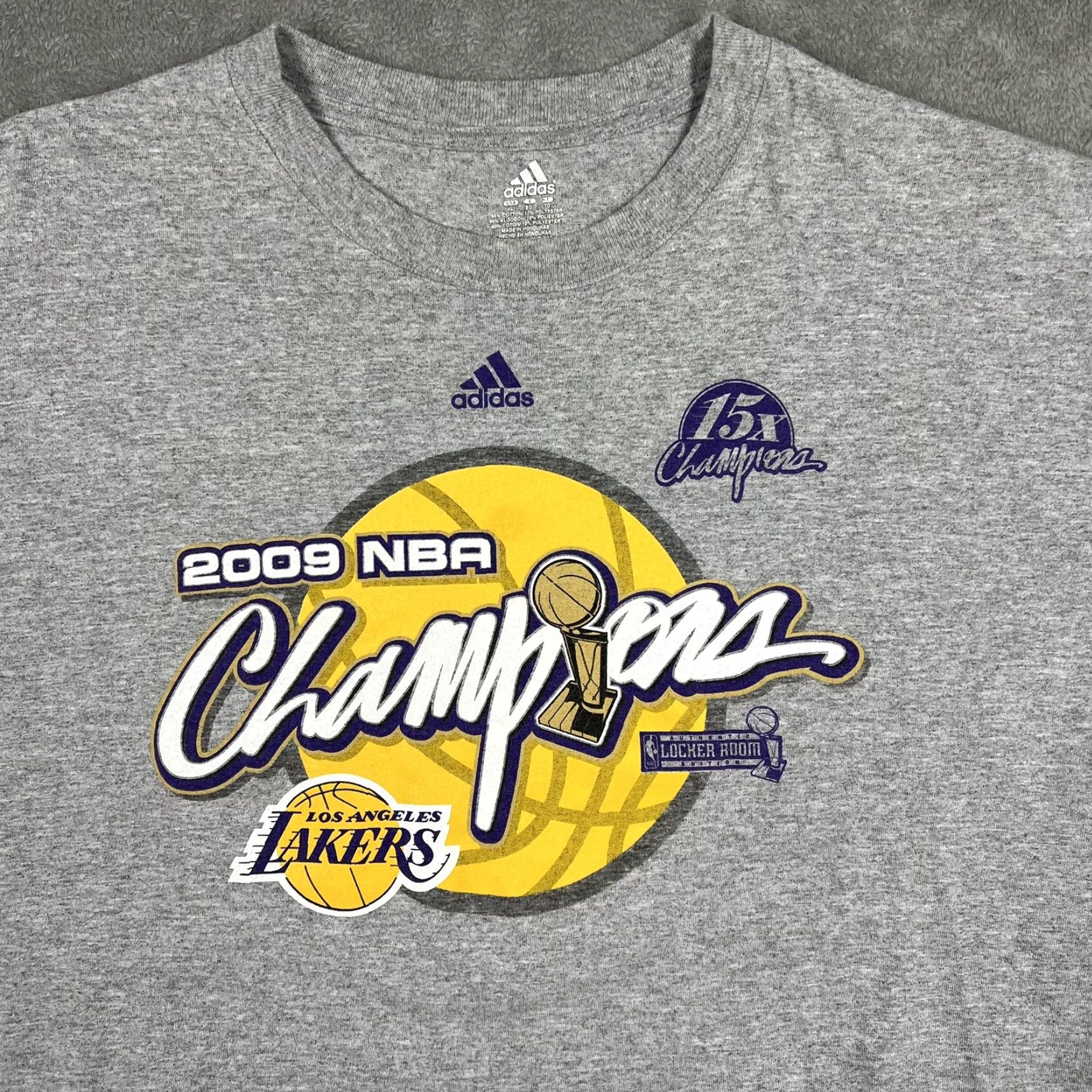Adidas Los Angeles Lakers 2009 NBA Finals Champions Mens XL T-Shirt Locker Room Edition Size US XL / EU 56 / 4 - 4 Thumbnail