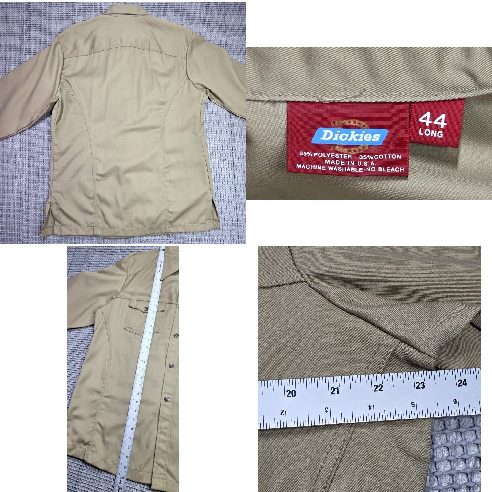 Dickies VINTAGE Dickies Shirt Jacket 44L Beige Heavy Canvas USA Shacket Men 70s 80s Workwear Snap Button All Seasons Pockets Collar MID-LENGTH Jacket Size US XXL / EU 58 / 5 - 10 Thumbnail