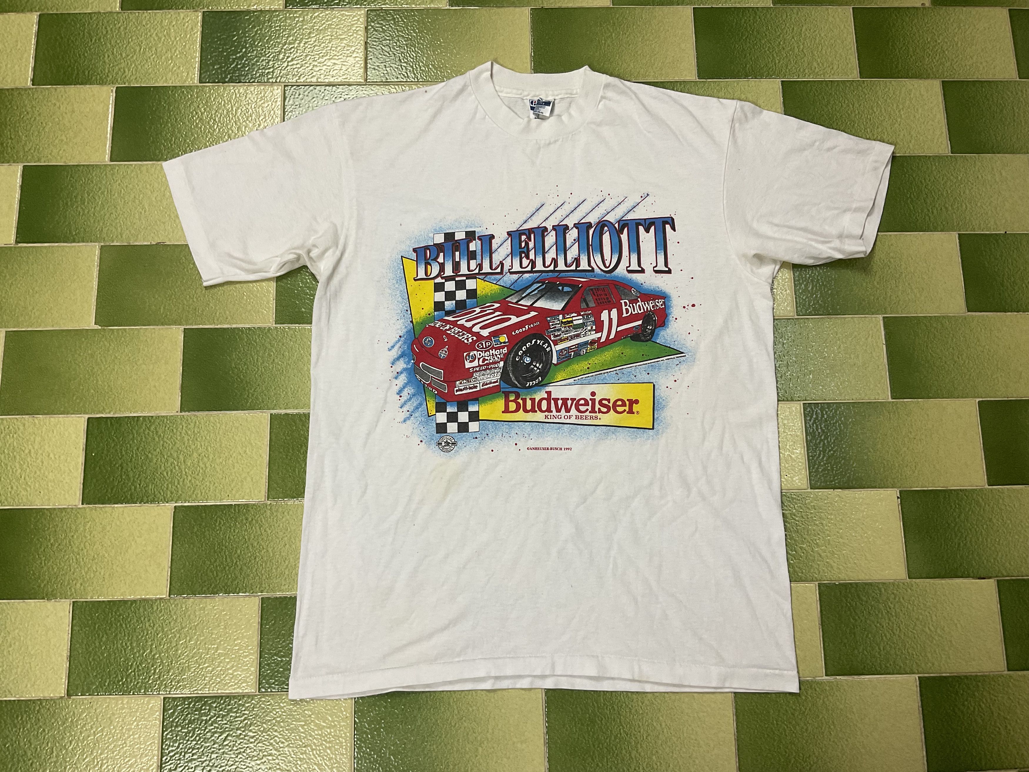 NASCAR Vintage 1992 Bill Elliott Budweiser T-Shirt Nascar Racing Size US L / EU 52-54 / 3 - 2 Thumbnail
