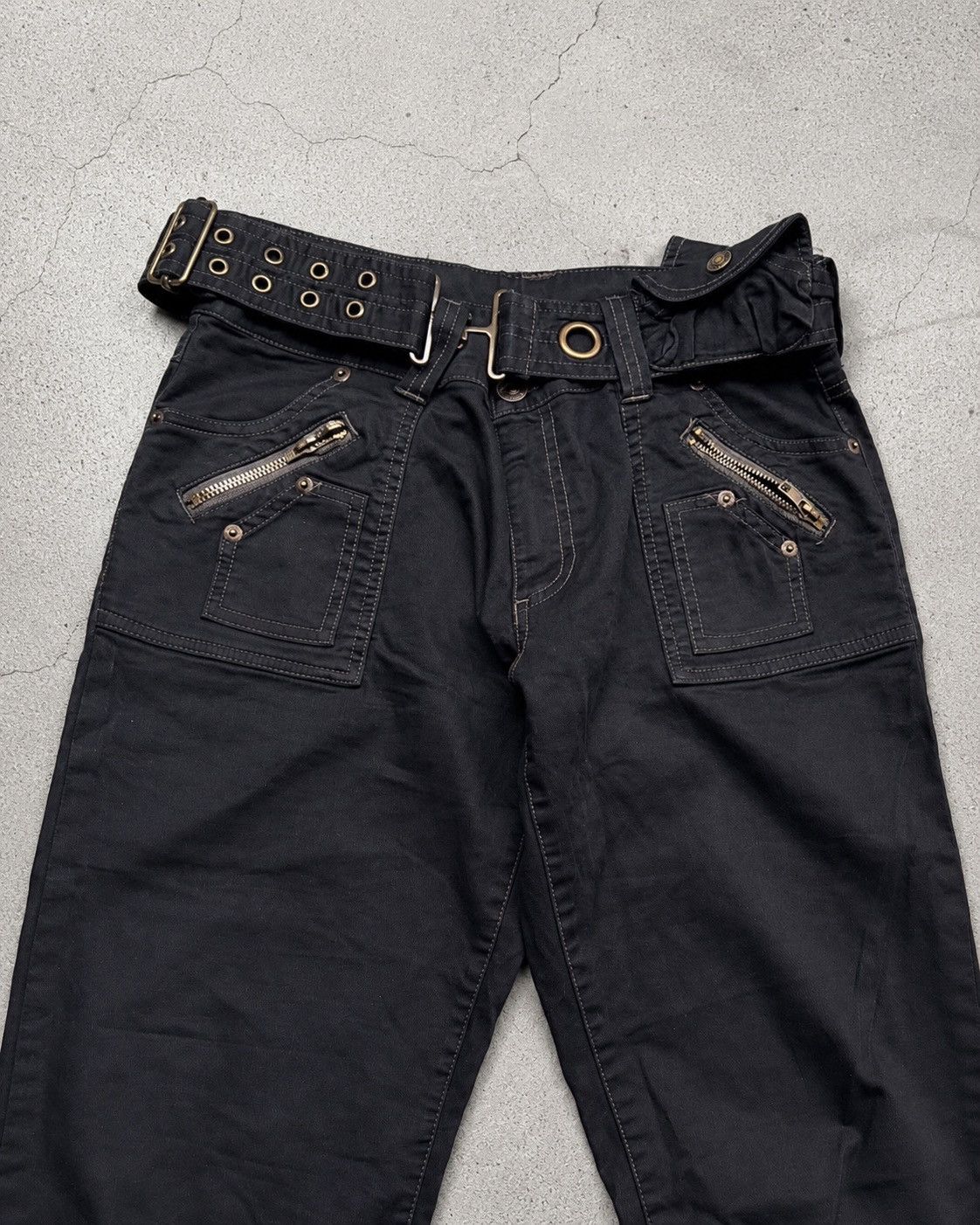 Japanese Brand VERTGARMENTS belted witb pocket flare cargo pants Size US 28 / EU 44 - 3 Thumbnail