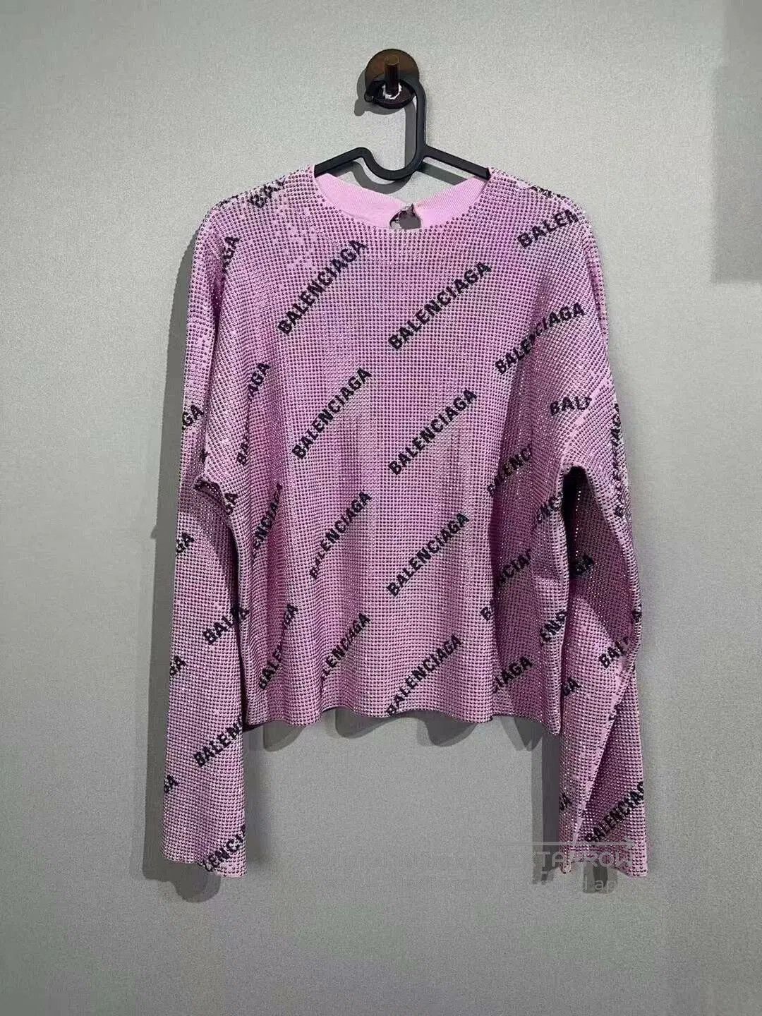 Balenciaga balenciaga pink knit logo long sleeve shirt. Size S / US 4 / IT 40 - 1 Thumbnail