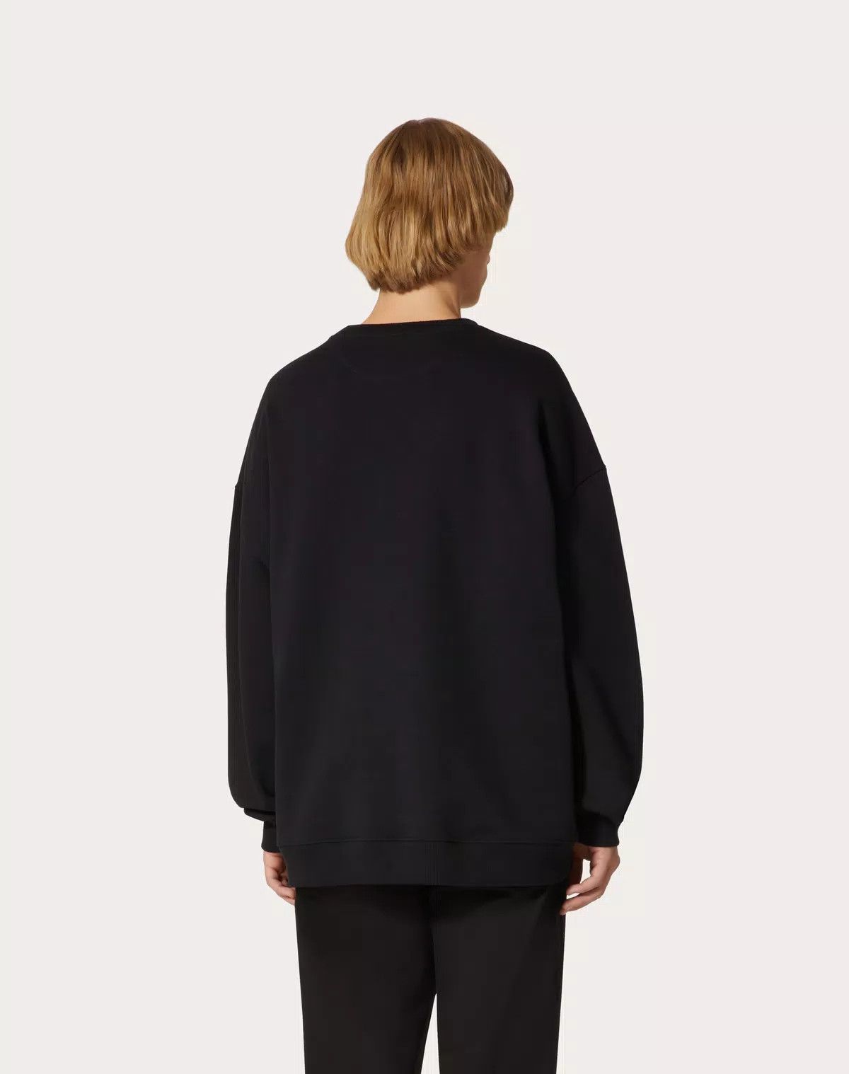 Valentino oc11z0725 Cotton Crewneck Sweatshirt in Black Size US M / EU 48-50 / 2 - 5 Thumbnail