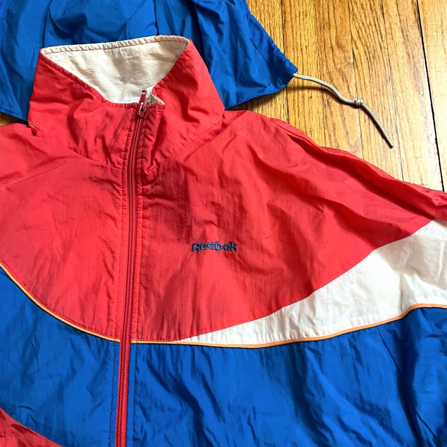 Reebok VINTAGE Reebok Windbreaker Jacket Medium Blue White Track Womens Size M / US 6-8 / IT 42-44 - 2 Thumbnail
