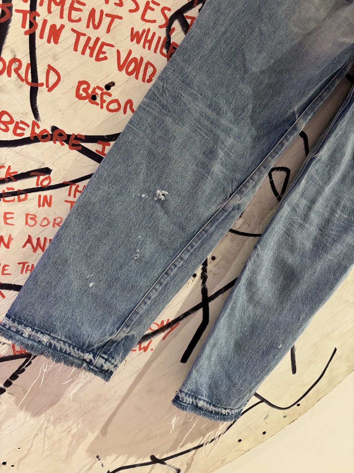 Chimala Chimala Mid Rise Distressed Japan Raw Denim Selvedge Jeans Size 27" / US 4 / IT 40 - 5 Thumbnail