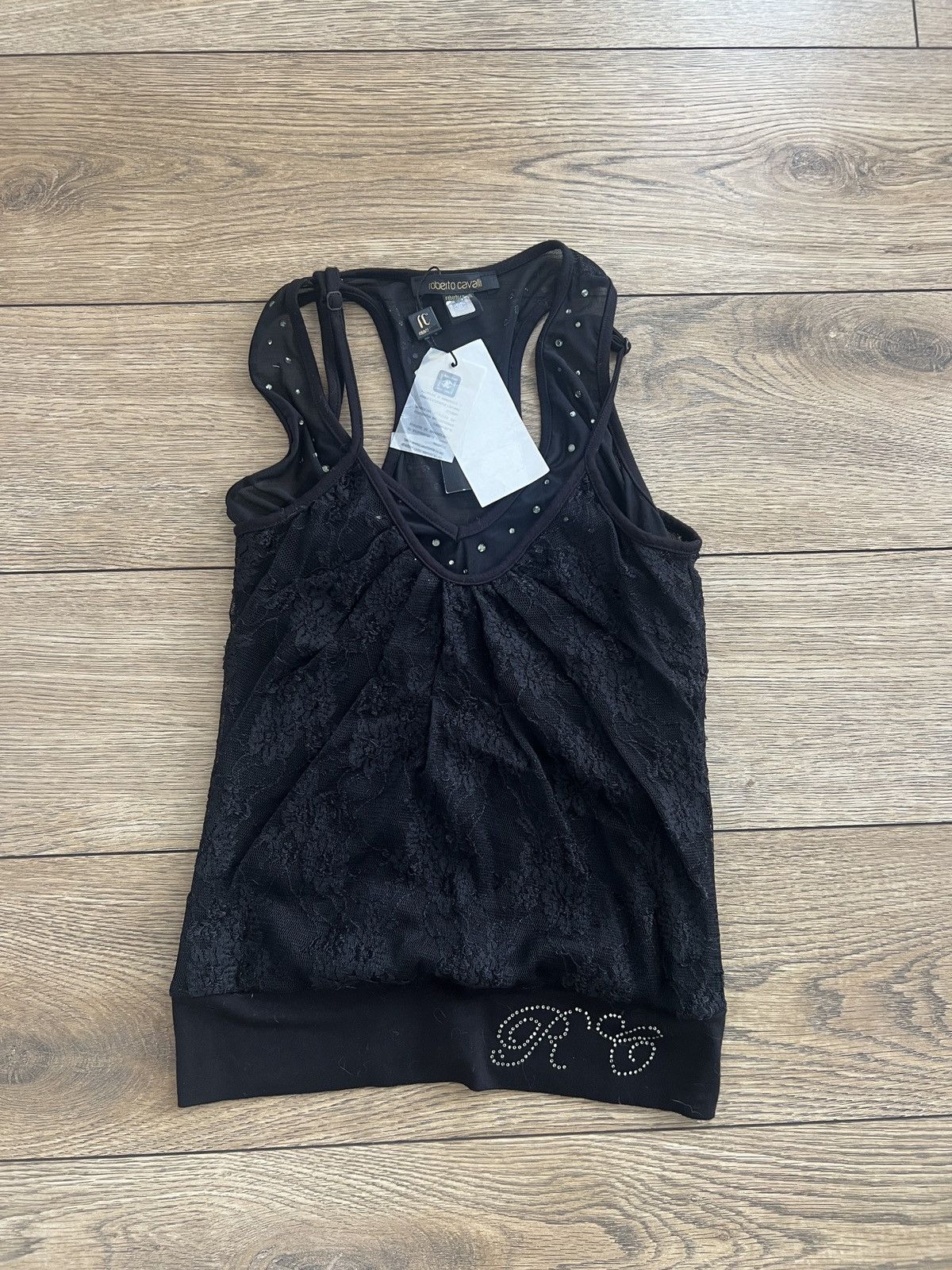 Roberto Cavalli Lace top S Roberto Cavalli vintage 2yk avand garde emo goth Size S / US 4 / IT 40 - 2 Thumbnail