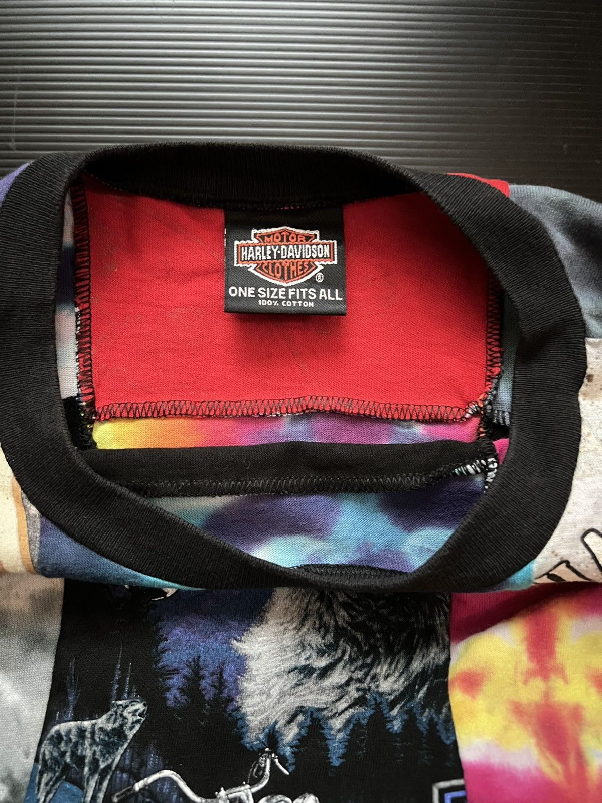 Vintage 🔥HOT DROPS🔥90s Harley Davidson Patchwork Tie Dye Tee Size US XXL / EU 58 / 5 - 4 Thumbnail