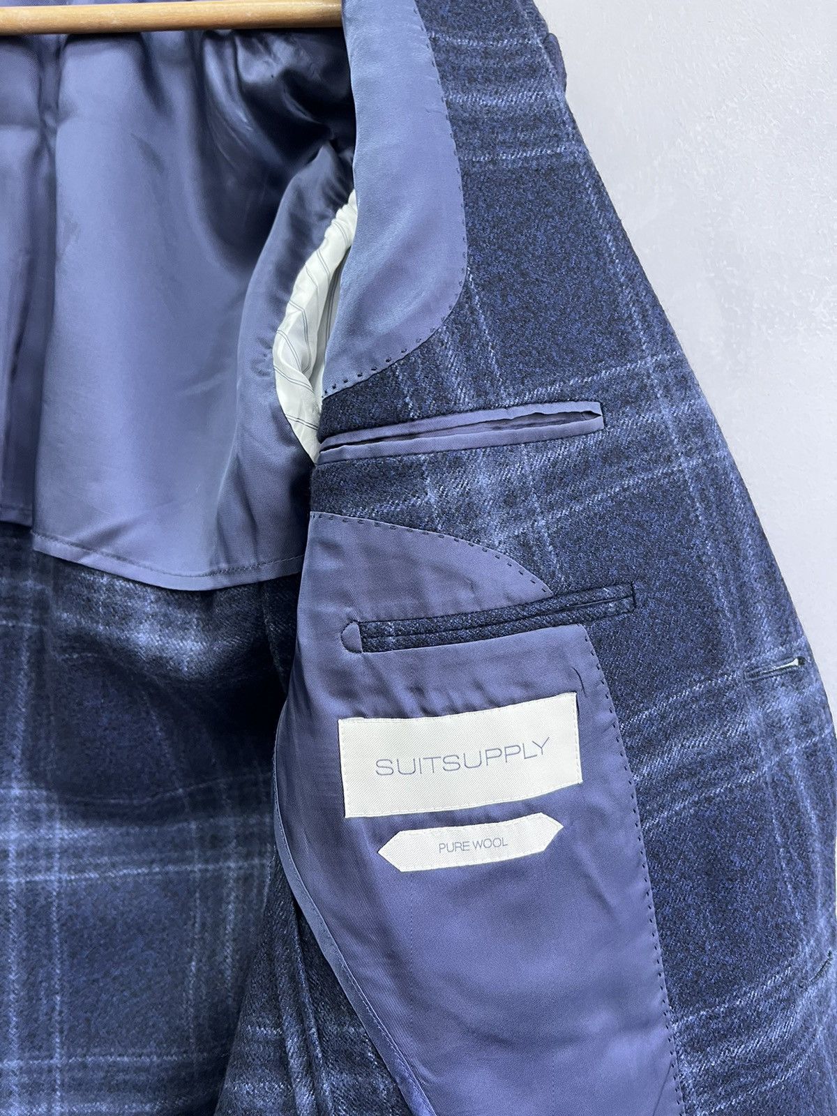 Designer × Suitsupply SUITSUPPLY Blazer Jacket HAVANA HL Navy CHECK Wool EU48 Size 48R - 8 Thumbnail