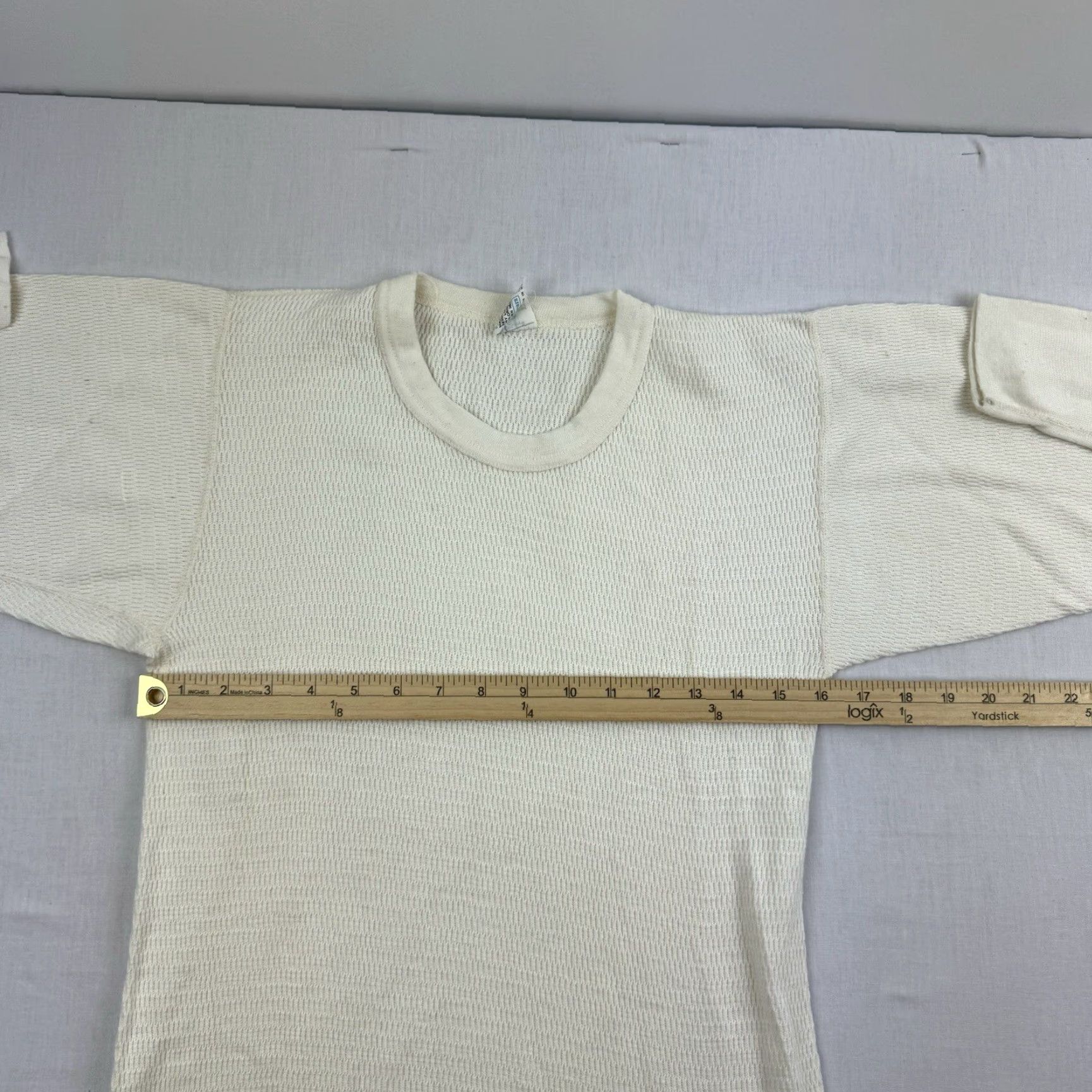 Sears VINTAGE Sears Thermal Undershirt Adult Large White Long Sleeve Grunge 1970s Mens Size US L / EU 52-54 / 3 - 6 Thumbnail