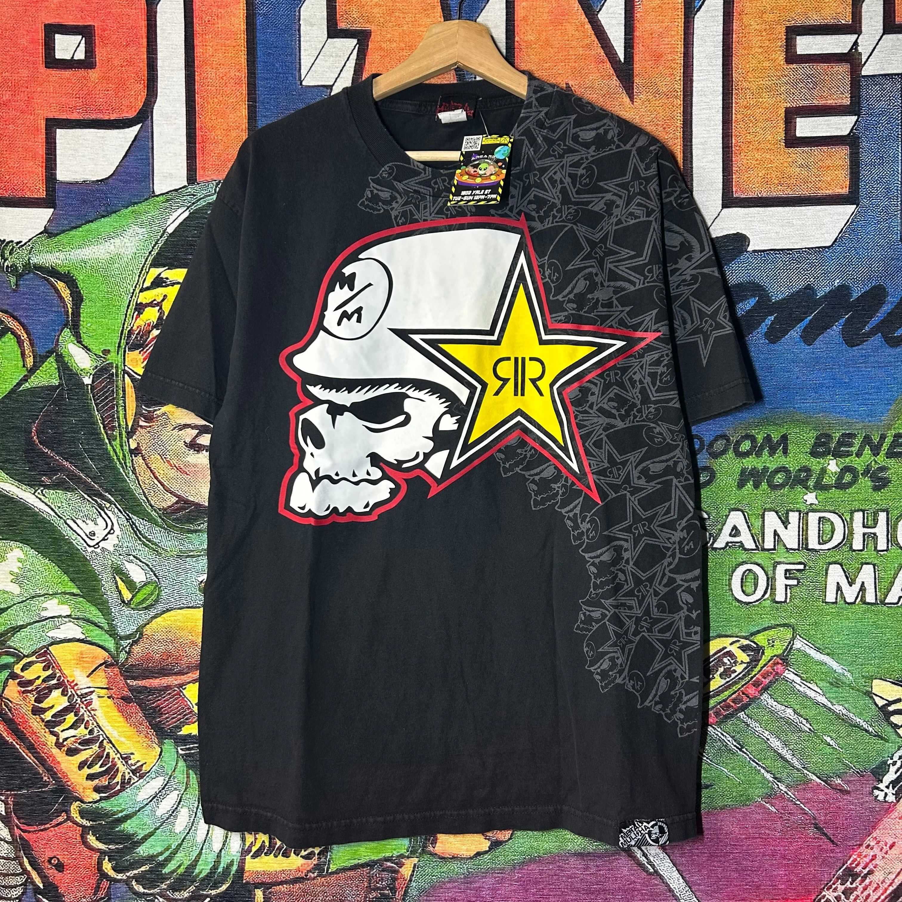Y2K Metal Mulisha Rockstar Energy Tee Size Large