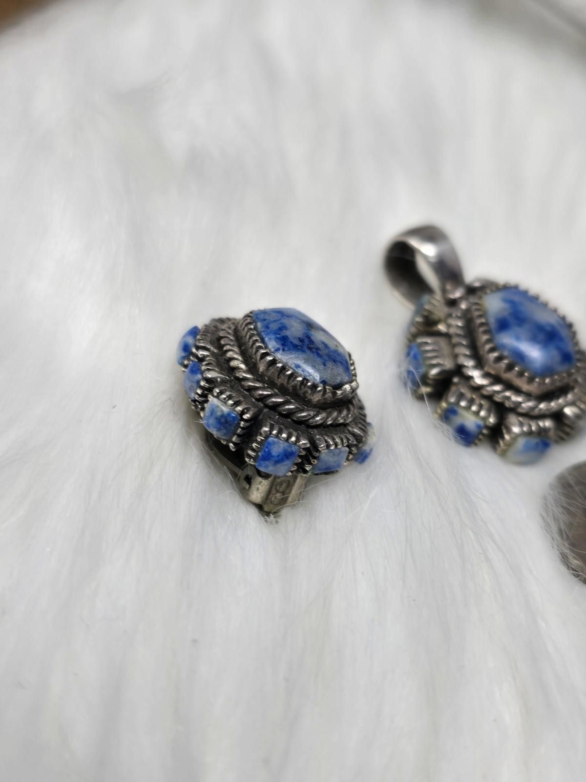 Other Artisan 925 Sterling Silver Lapis Sodalite Jewelry Set Size ONE SIZE - 7 Thumbnail