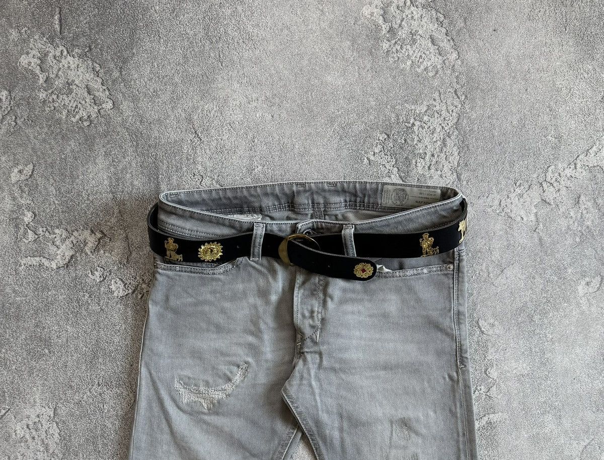 Etro 90s Retro vintage leather belt iconic cows 🐄 metal details Size ONE SIZE - 1 Thumbnail