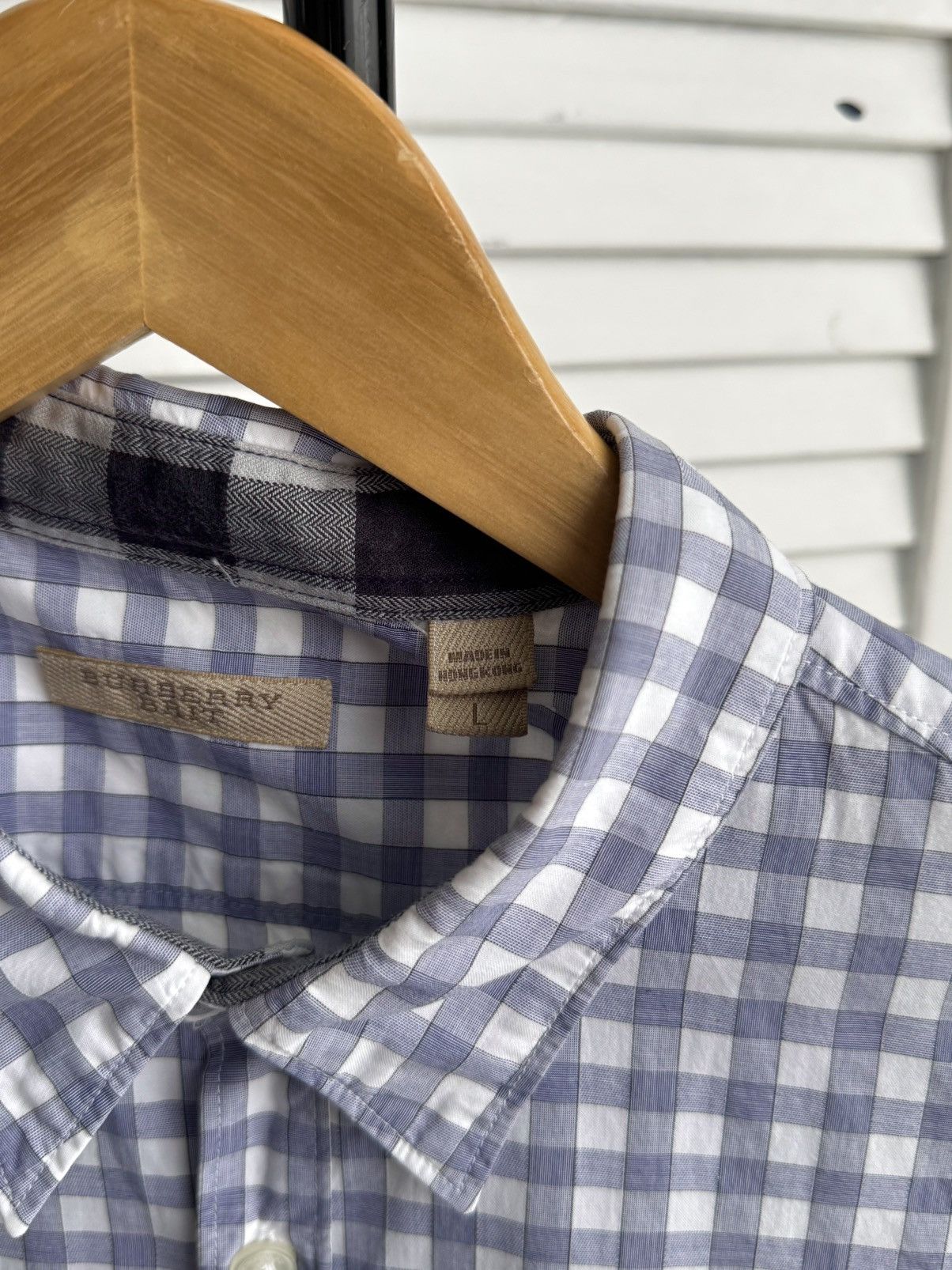 Burberry Burberry Brit Check Shirt Blue White Embroidered Logo Size US M / EU 48-50 / 2 - 10 Thumbnail