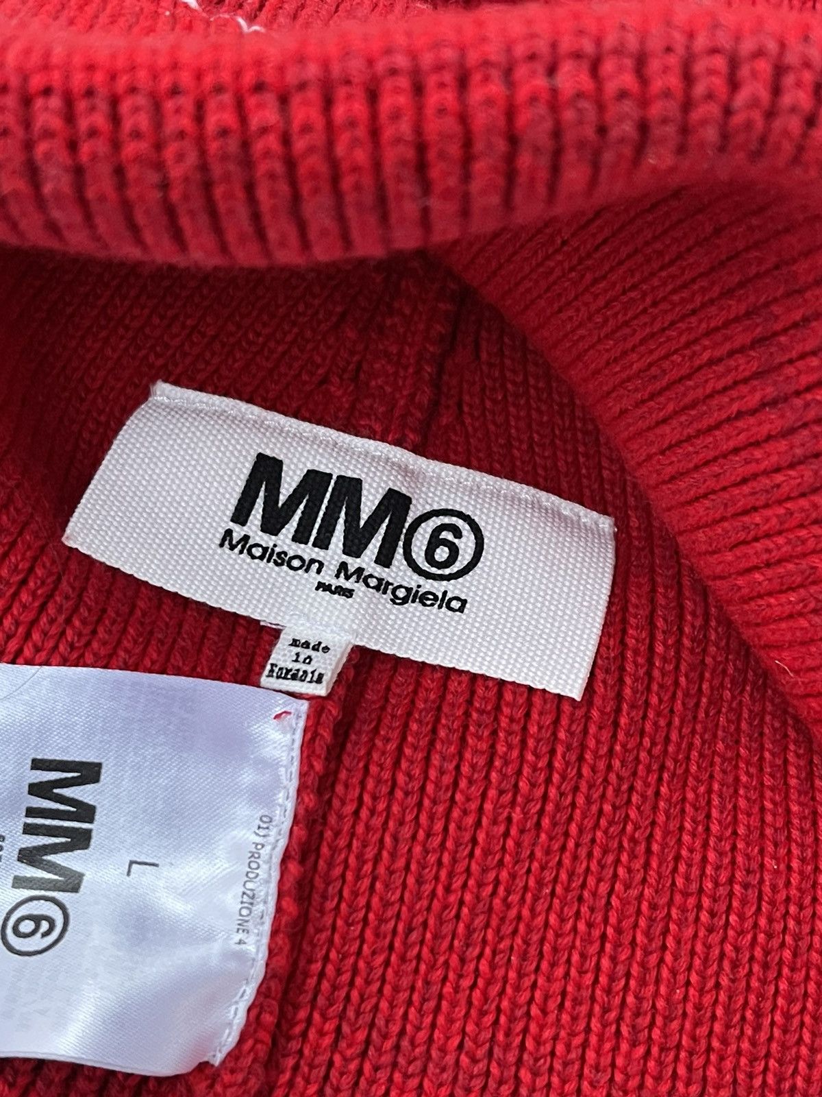Maison Margiela !DS! AW22 Maison Margiela White Stitch Knitted Red Beanie Size ONE SIZE - 8 Thumbnail