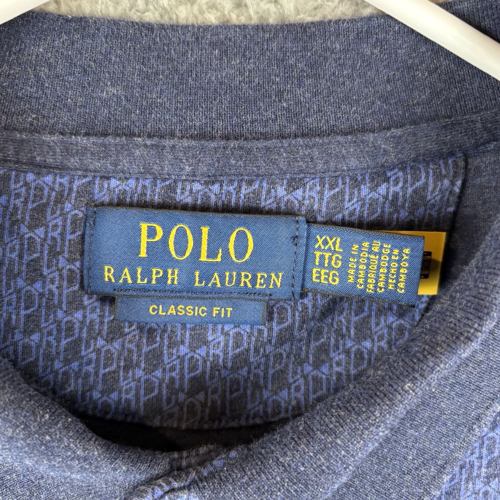 Polo Ralph Lauren Polo Ralph Lauren Shirt Mens 2XL Navy Geometric Classic Fit Soft Cotton Golf Size US XXL / EU 58 / 5 - 4 Thumbnail