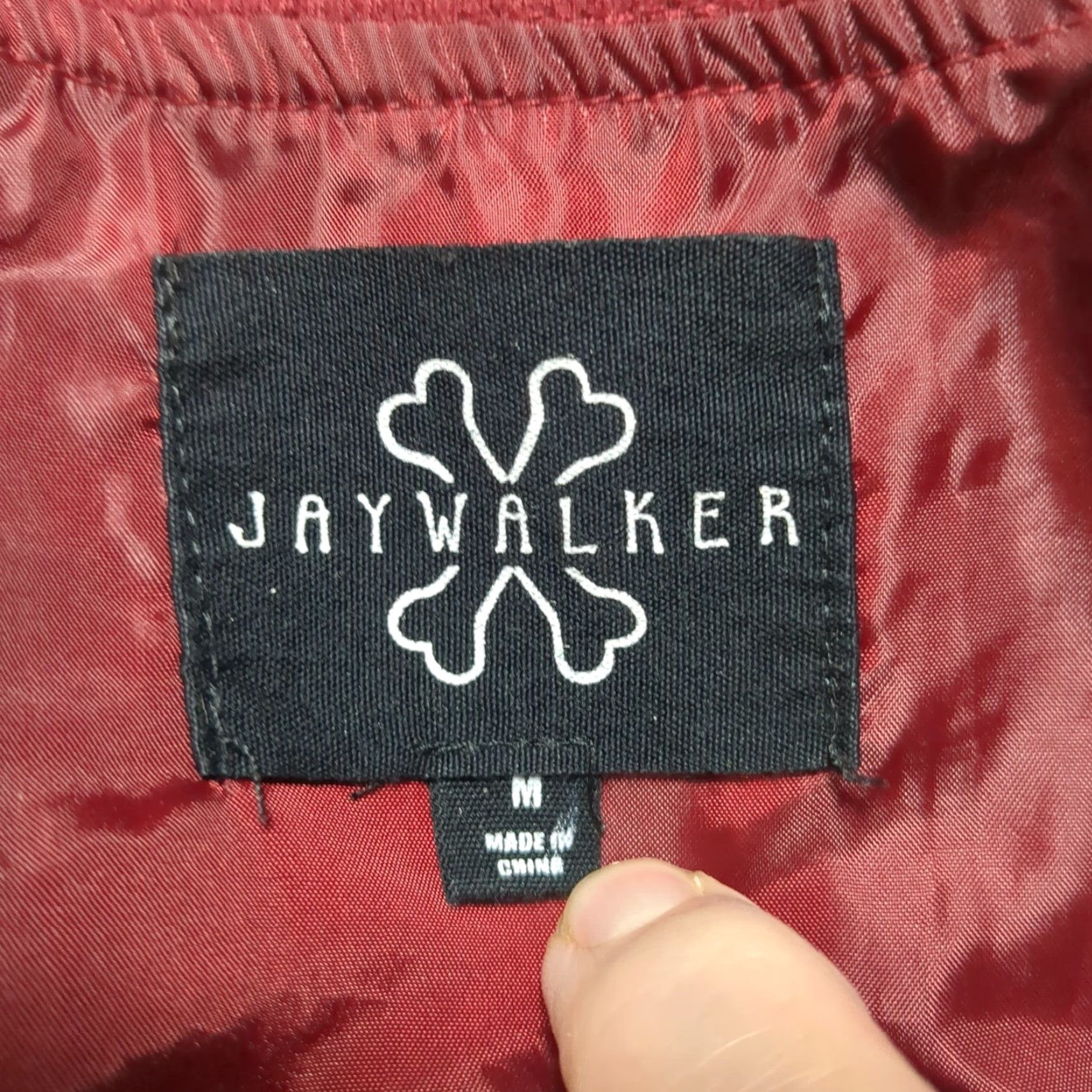 Vintage Jaywalker Bomber Jacket Ruched Sleeve Burgundy Gold Trim Nylon Men Medium Size US M / EU 48-50 / 2 - 4 Thumbnail