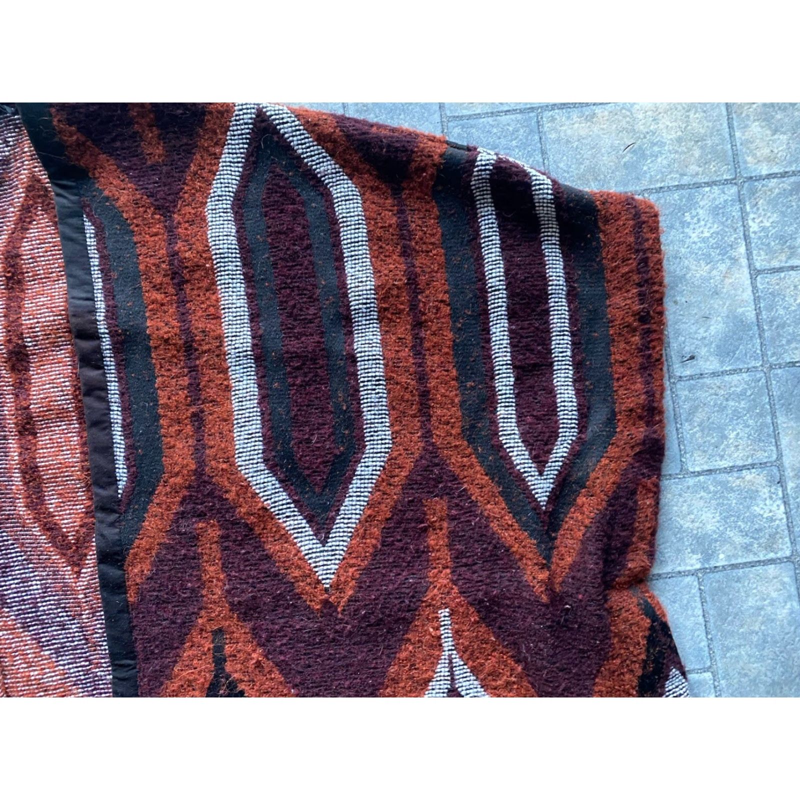 Mango Mango Cape Geometric Open Front Alpaca Wool Blend One Size Poncho Kate Moss Women Multicolor Wool Blend Open Front Cape Size ONE SIZE - 7 Thumbnail