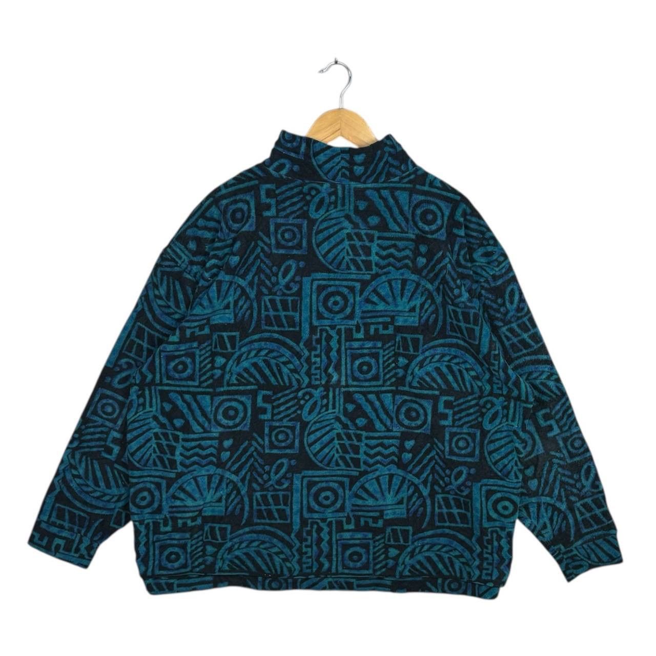 Other Vintage Laid Back Surf & Snow Aztec Geometric Fleece Jacket Size US L / EU 52-54 / 3 - 2 Thumbnail