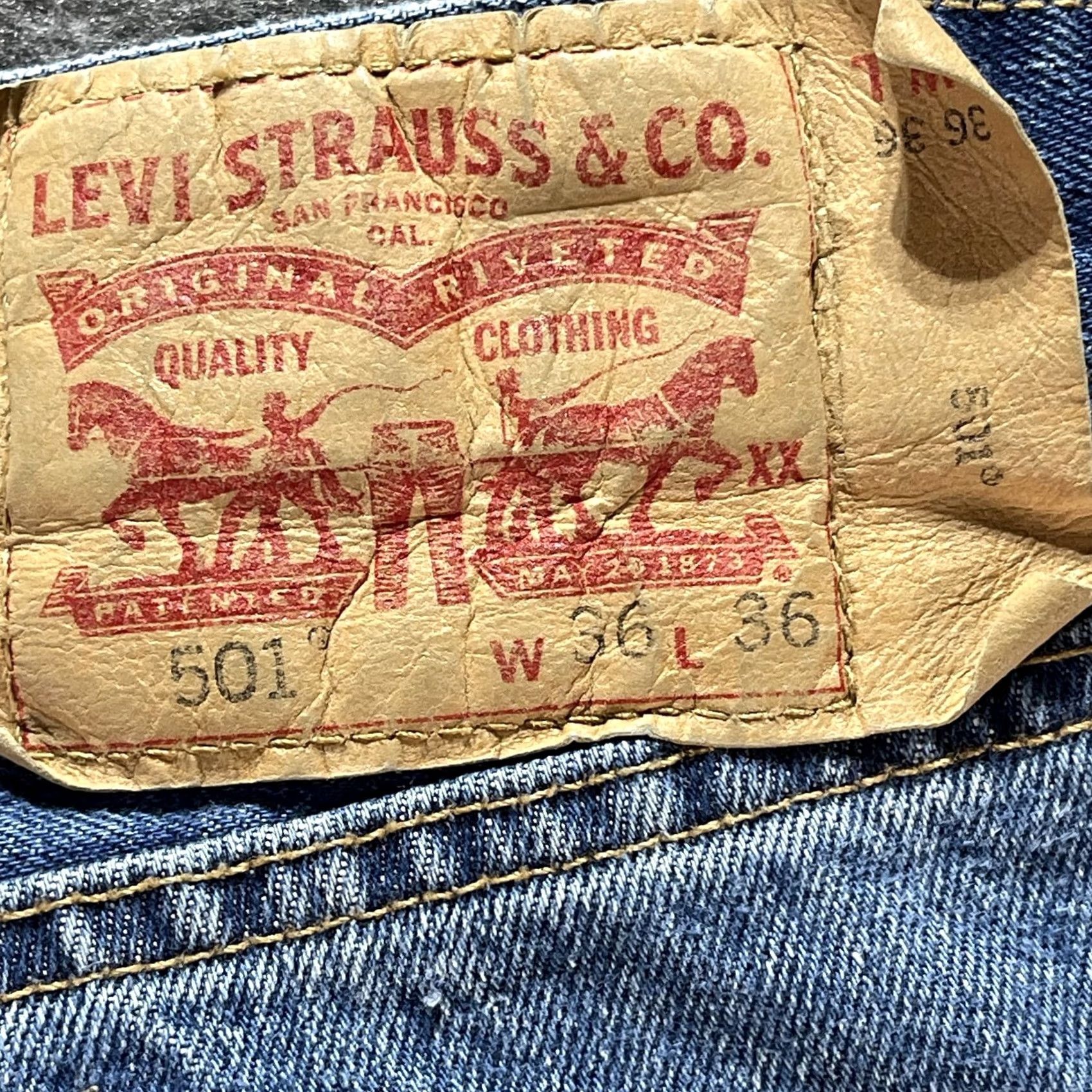 Levi's Levi's 501 Jeans Mens 36x36 Blue Denim Straight Leg Button Fly Red Tab Classic Size US 36 / EU 52 - 7 Thumbnail