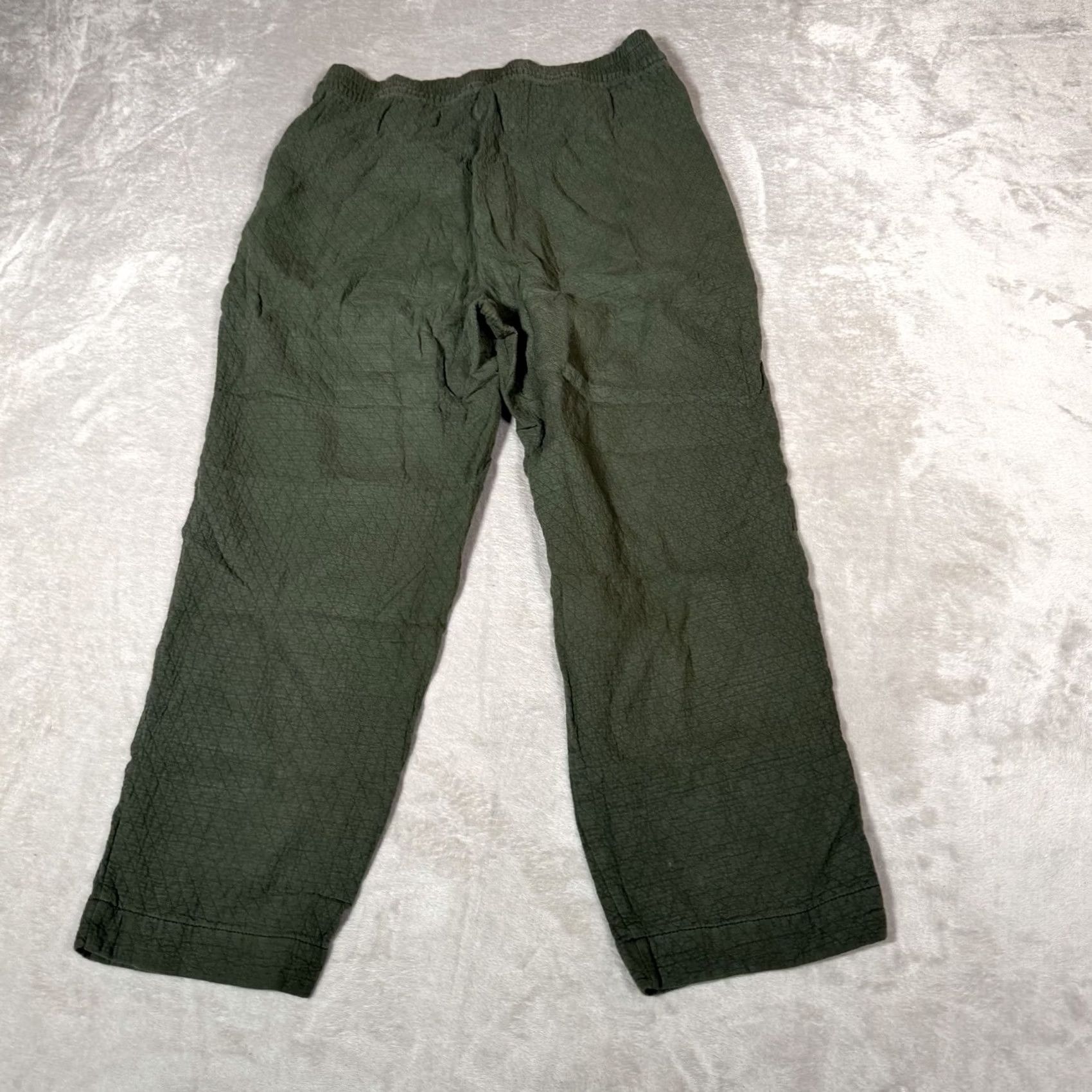 Madewell Madewell Pants Womens Medium Green Pull On High Rise Tapered Diamond Jacquard Size 32" / US 10 / IT 46 - 2 Thumbnail