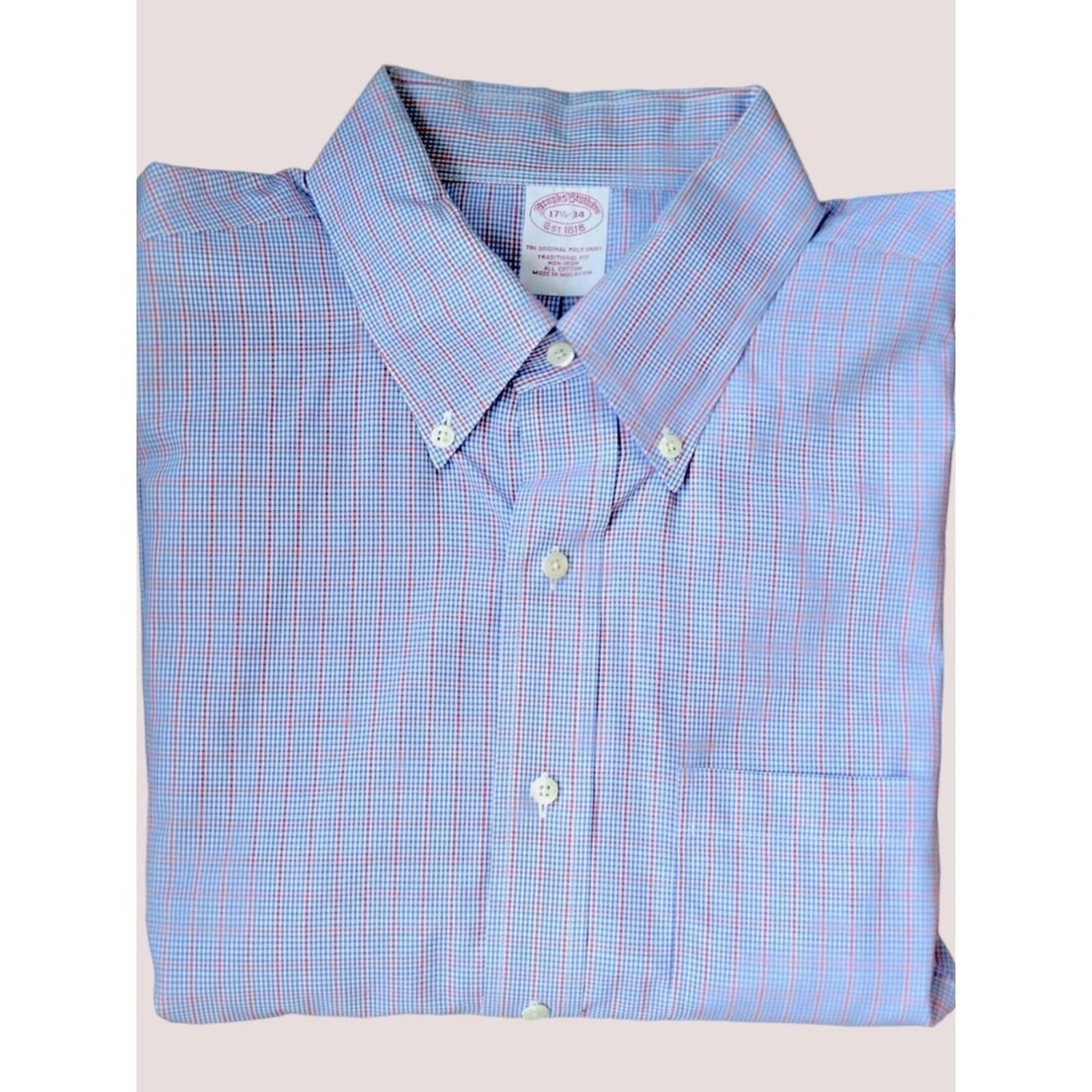 Brooks Brothers Vintage Brooks Brother's Mens Button Down Long Sleeve Shirt‎ Size US XL / EU 56 / 4 - 4 Thumbnail