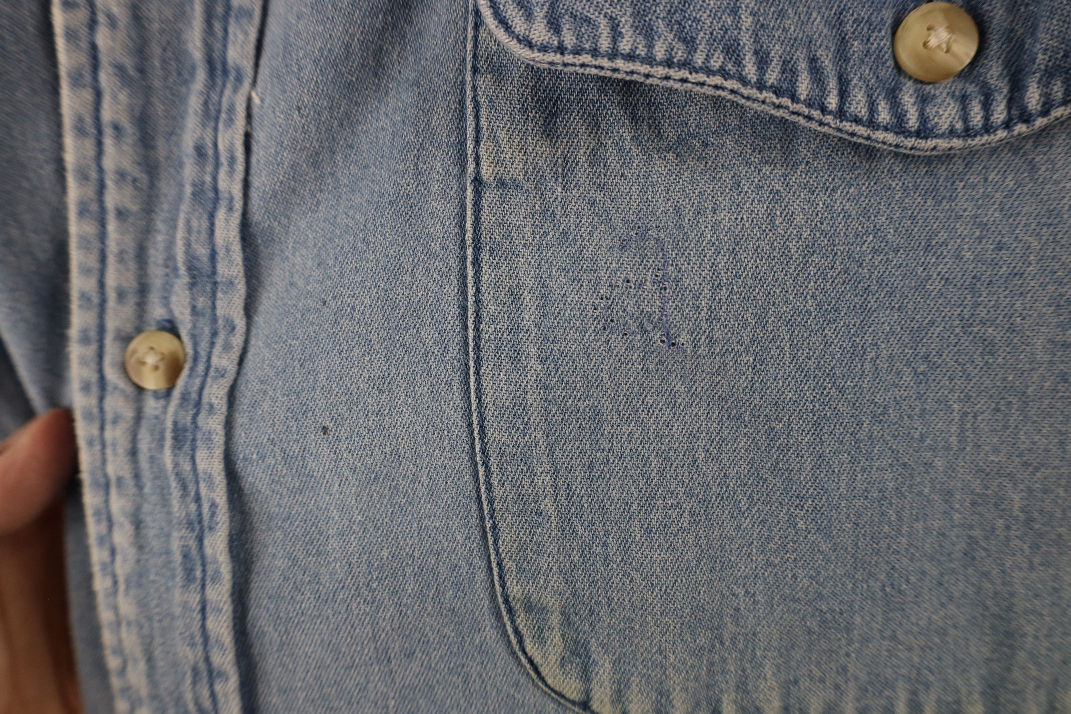 Vintage Vintage 90s Streetwear Denim Jean Button Down Shirt Blue Size US XL / EU 56 / 4 - 4 Thumbnail