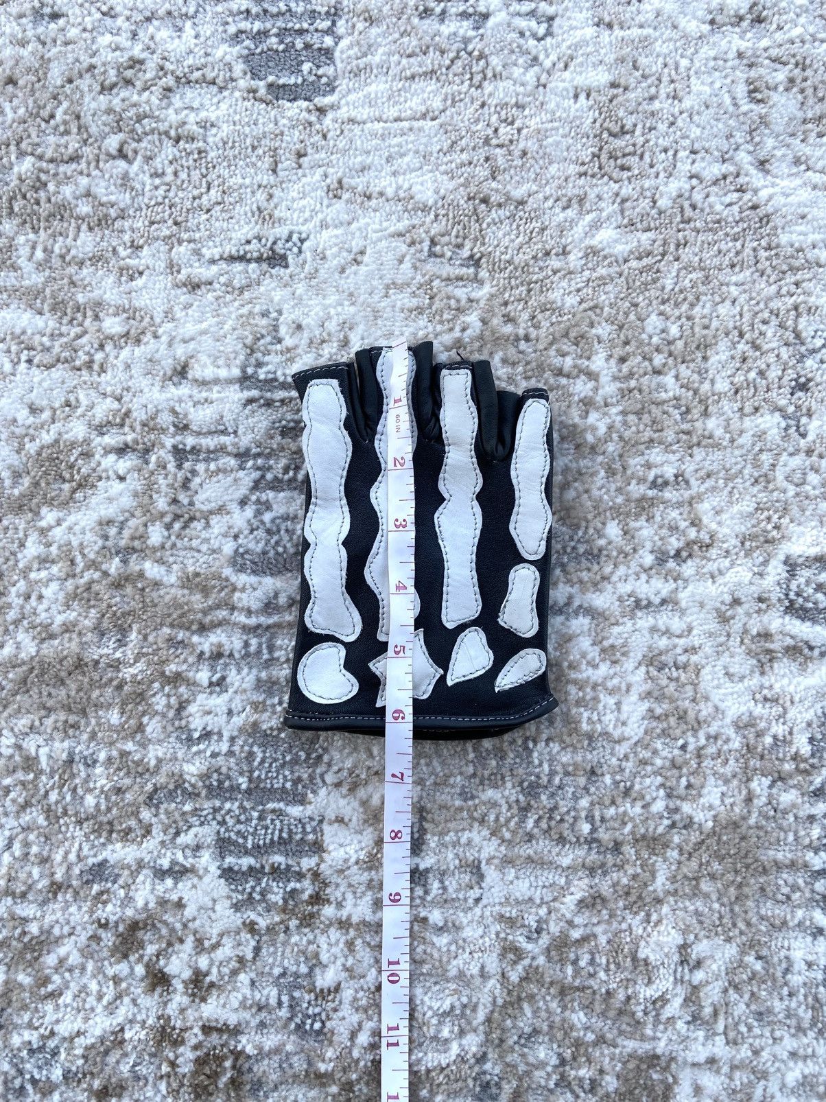 Japanese Brand Skeleton Leather Fingerless Gloves Size ONE SIZE - 3 Thumbnail