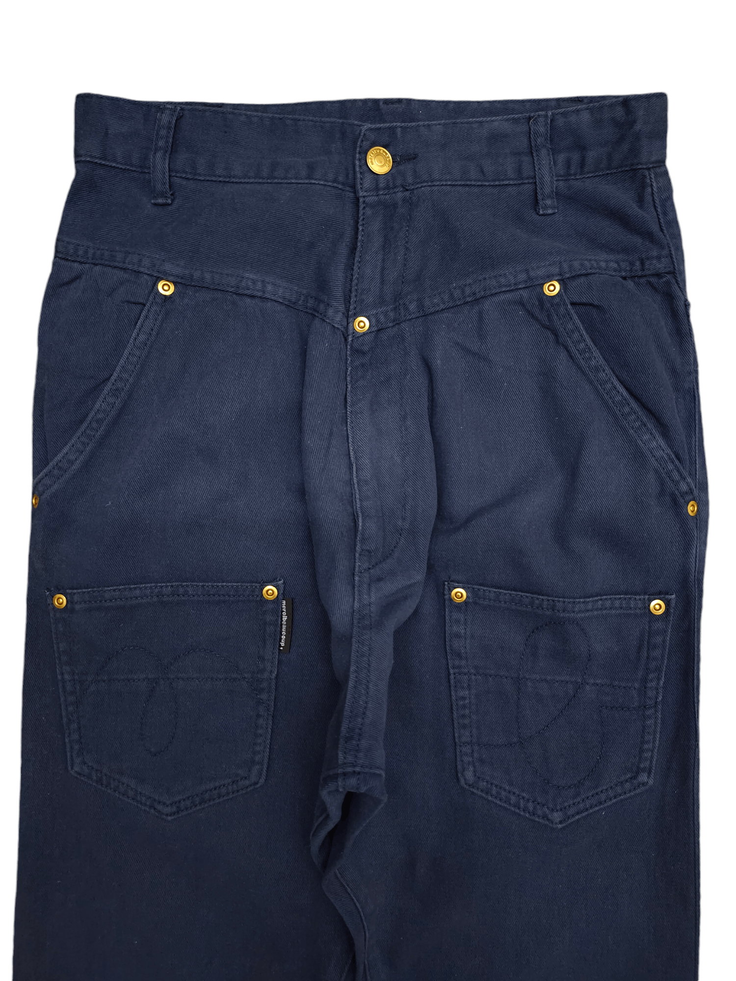 Issey Miyake Mercibeaucoup Issey Miyake Drop Crotch Reverse Denim Pants Size US 29 - 2 Thumbnail