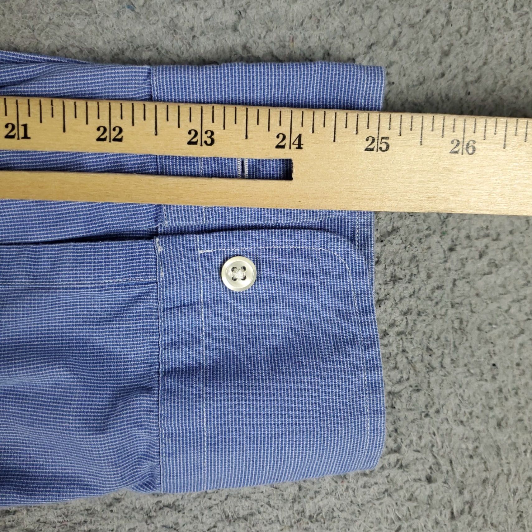 Ralph Lauren VINTAGE Ralph Lauren Dress Shirt Mens Size 17.5 Blue Cotton Long Sleeve Button Up Business Casual Formal Size 46R - 7 Thumbnail