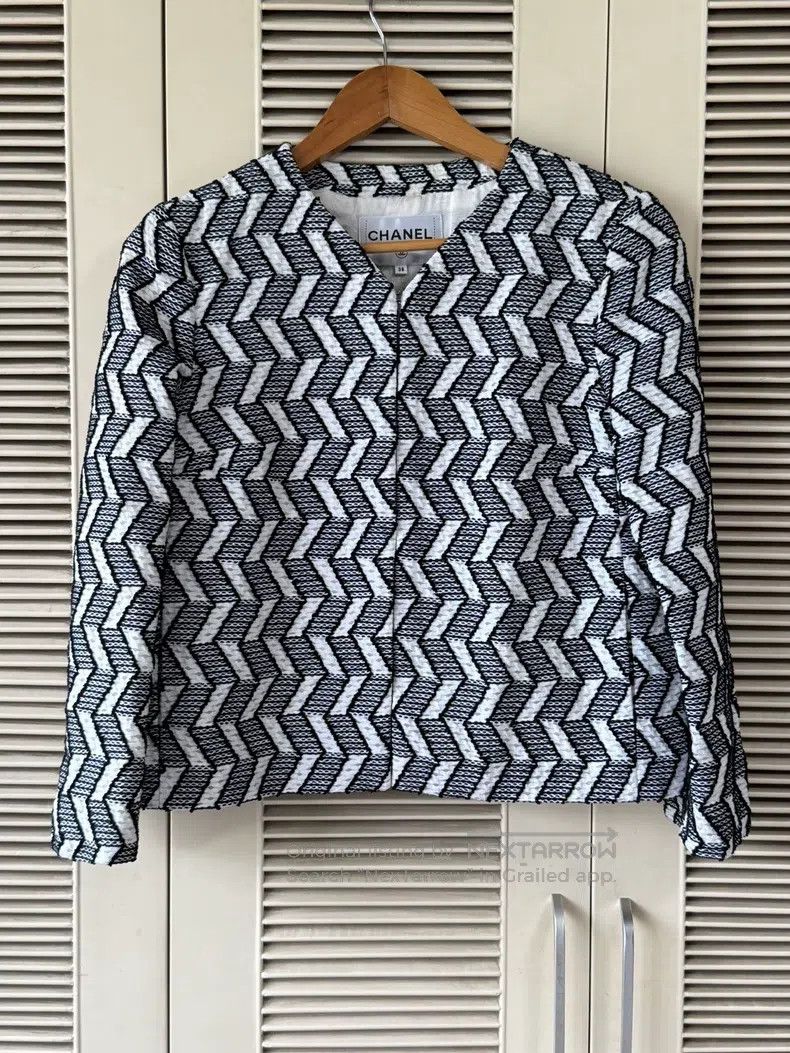 Chanel Chanel Black and white geometric striped twill jacket Size XS / US 0-2 / IT 36-38 - 1 Thumbnail