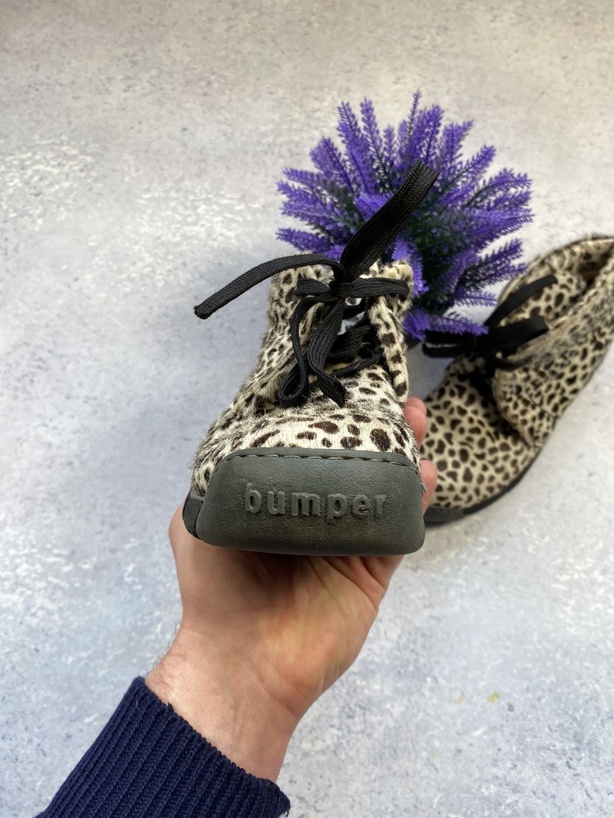 If Six Was Nine Vintage Y2K Bumper Pony Fur Leopard Lace Up Boots Size US 6 / IT 36 - 9 Thumbnail