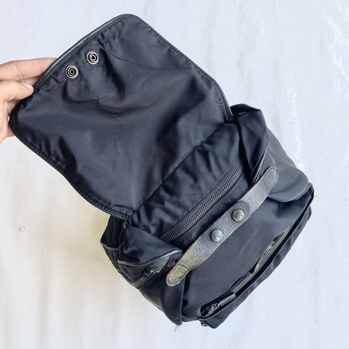 Y's × Yohji Yamamoto × Yves Saint Laurent Pour Homme Y'saccs Black Nylon Backpack Size ONE SIZE - 8 Thumbnail