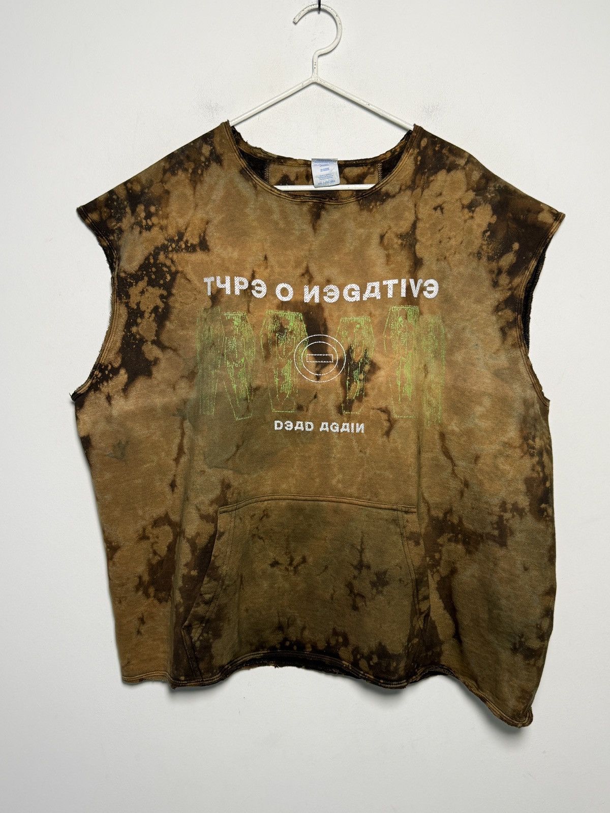 Band Tees Type O Negative “Dead Again” Bleached Sleeveless Hoodie Size US XL / EU 56 / 4 - 7 Thumbnail