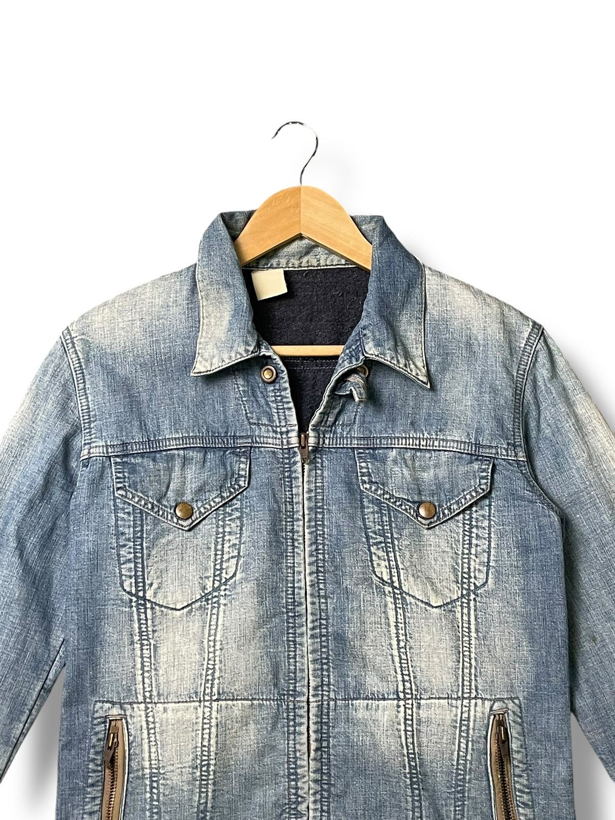 Vintage Vintage N.Hoolywood Zip-Up Denim Jacket(48) Size US XS / EU 42 / 0 - 7 Thumbnail
