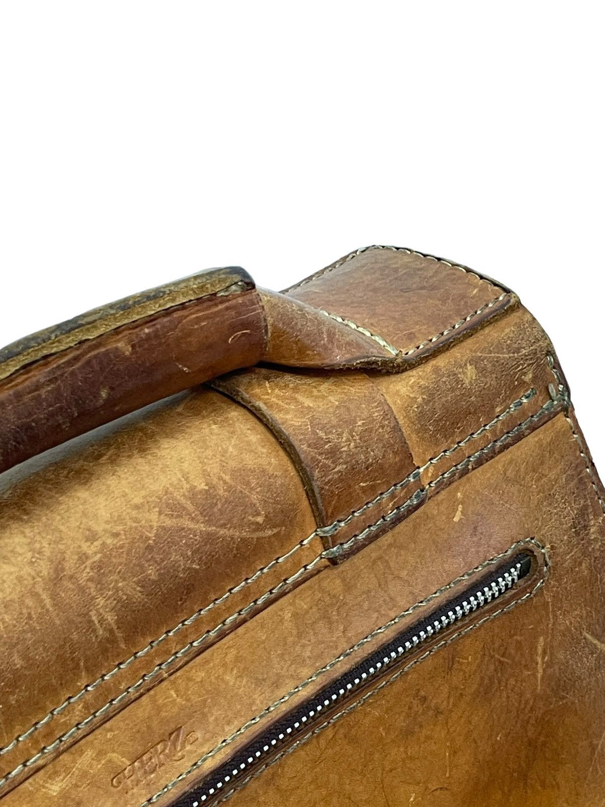 Genuine Leather Full Leather Patina Vtg Herz Japan Handmade Satchel Bag 1🟩 Size ONE SIZE - 17 Thumbnail