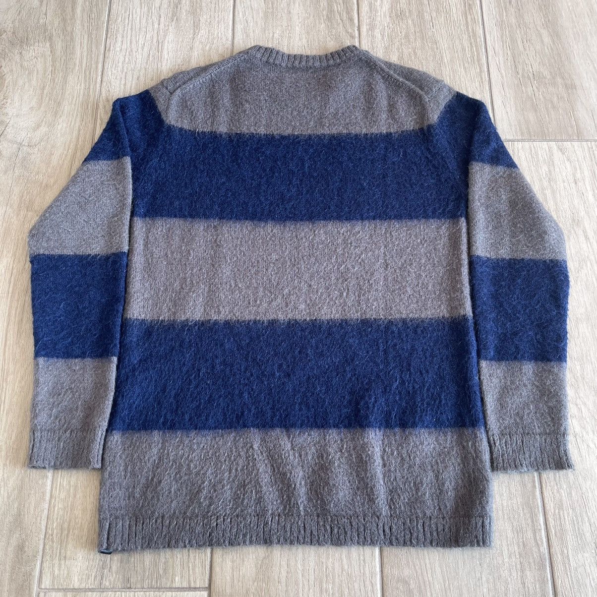 Isamu Katayama Backlash Border Stripe Mohair Ribbed Knit Sweater Size US M / EU 48-50 / 2 - 2 Thumbnail