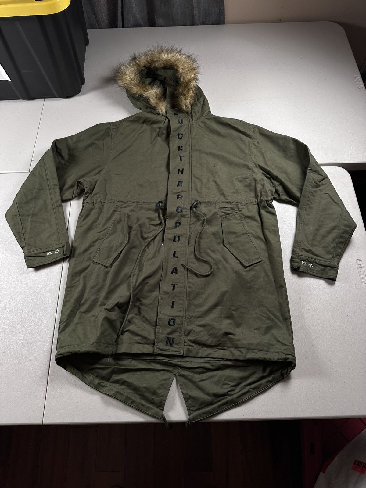 Fuck The Population FTP Zip Up Parka Coat Green Size US L / EU 52-54 / 3 - 2 Thumbnail