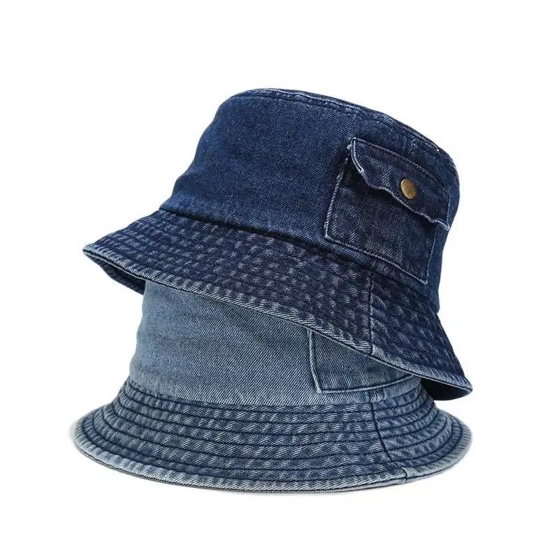 Japanese Brand Denim Solid Color Bucket Hat Size ONE SIZE - 2 Thumbnail