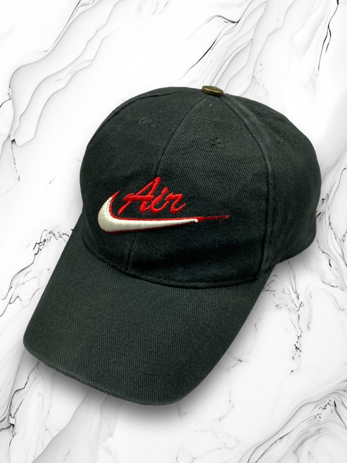 Nike × Vintage Vintage 90s Nike Big Logo Swoosh Drill Cap Hats Size ONE SIZE - 1 Thumbnail